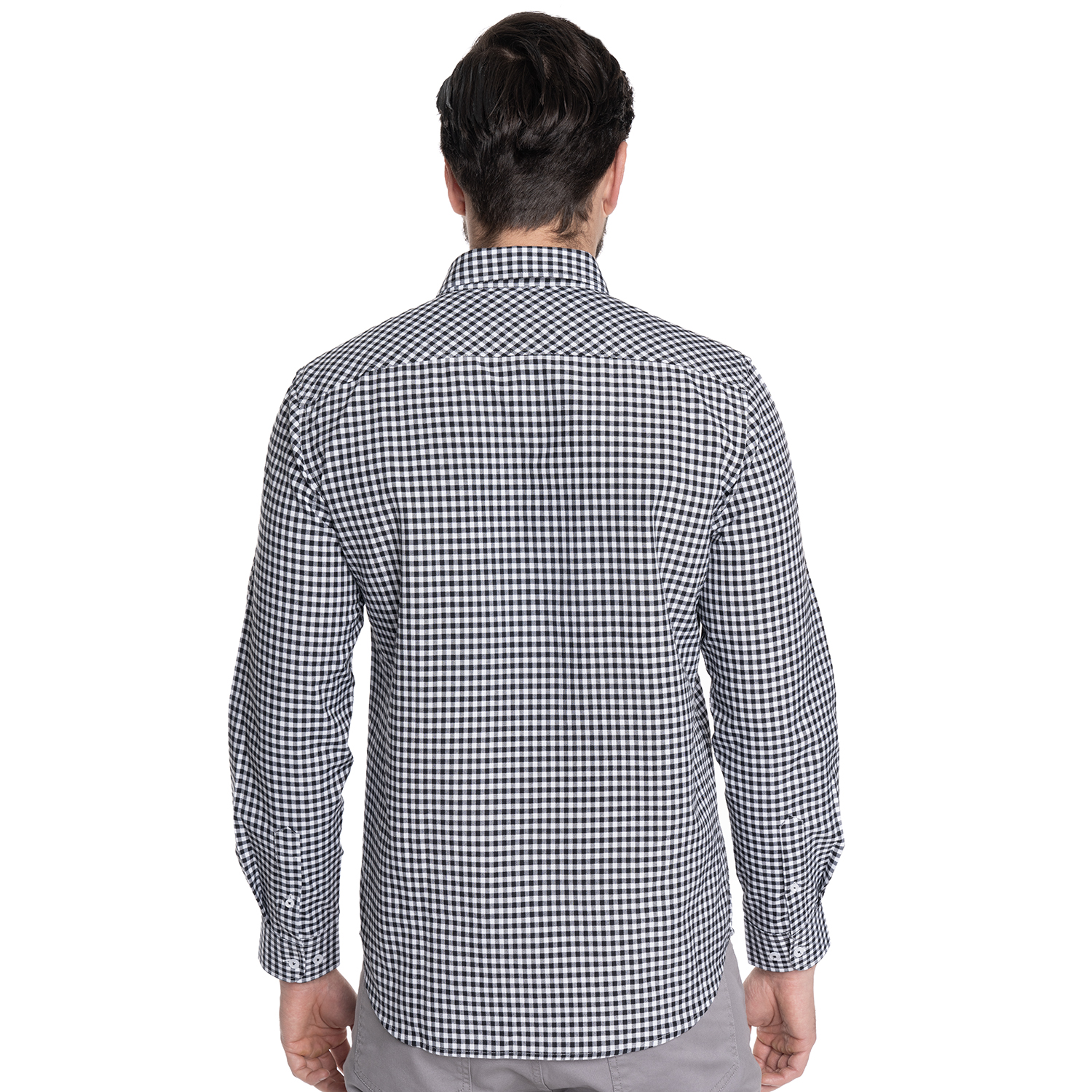 CAMISA HOMBRE CASUAL MANGA LARGA OXFORD CUADROS CORDOBA | NEGRO - 2