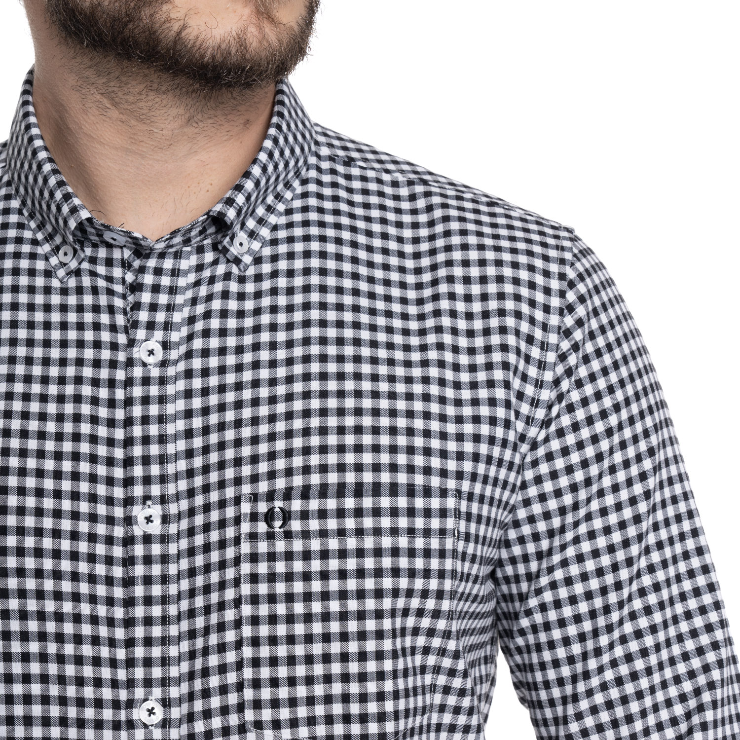 CAMISA HOMBRE CASUAL MANGA LARGA OXFORD CUADROS CORDOBA | NEGRO - 3