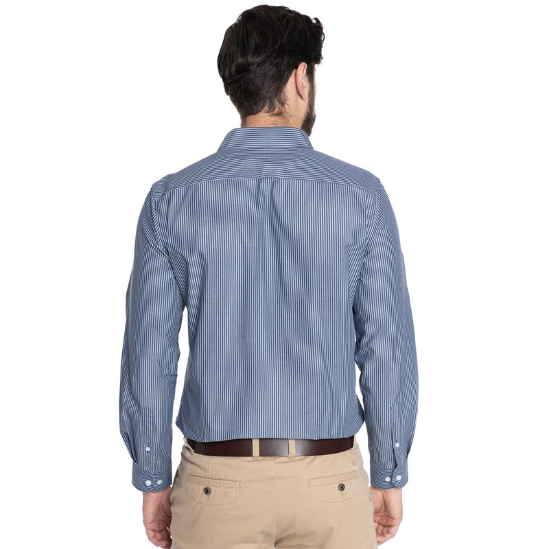 CAMISA HOMBRE FORMAL MANGA LARGA TREVIRA LISTADA BILBAO | AZUL - 2