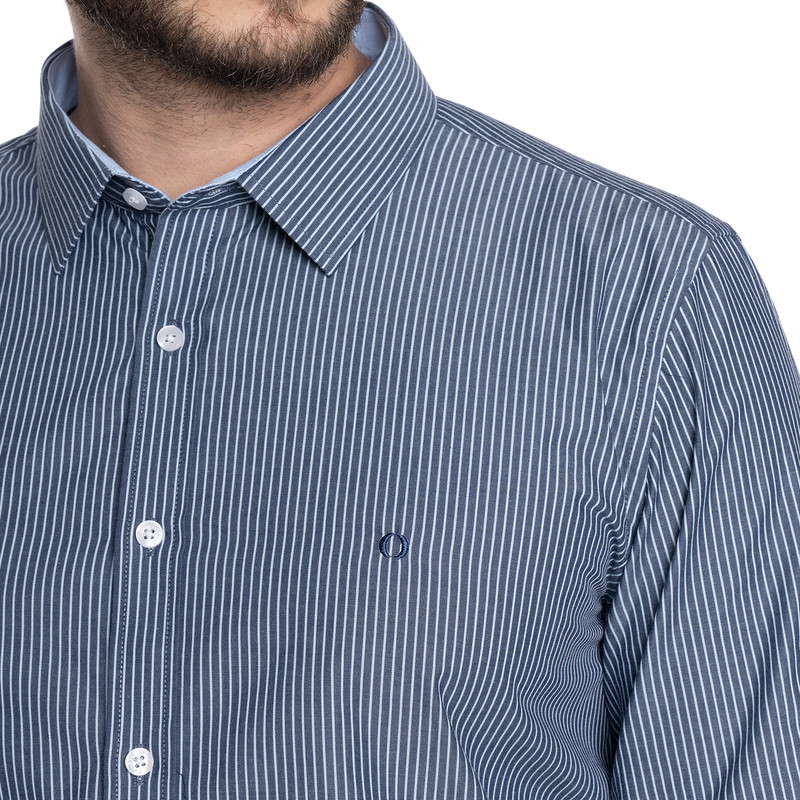 CAMISA HOMBRE FORMAL MANGA LARGA TREVIRA LISTADA BILBAO | AZUL - 3