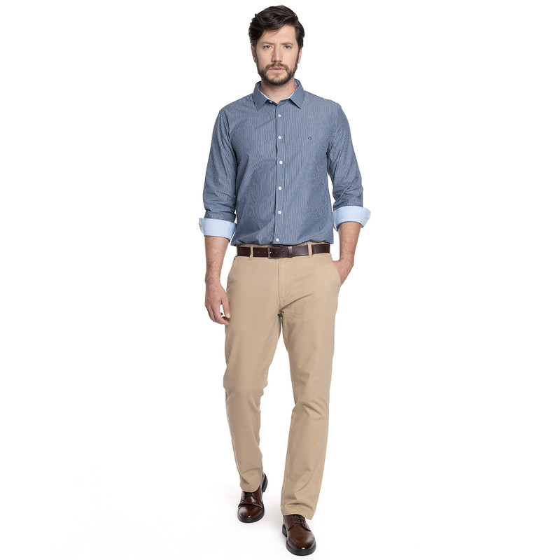 CAMISA HOMBRE FORMAL MANGA LARGA TREVIRA LISTADA BILBAO | AZUL - 4