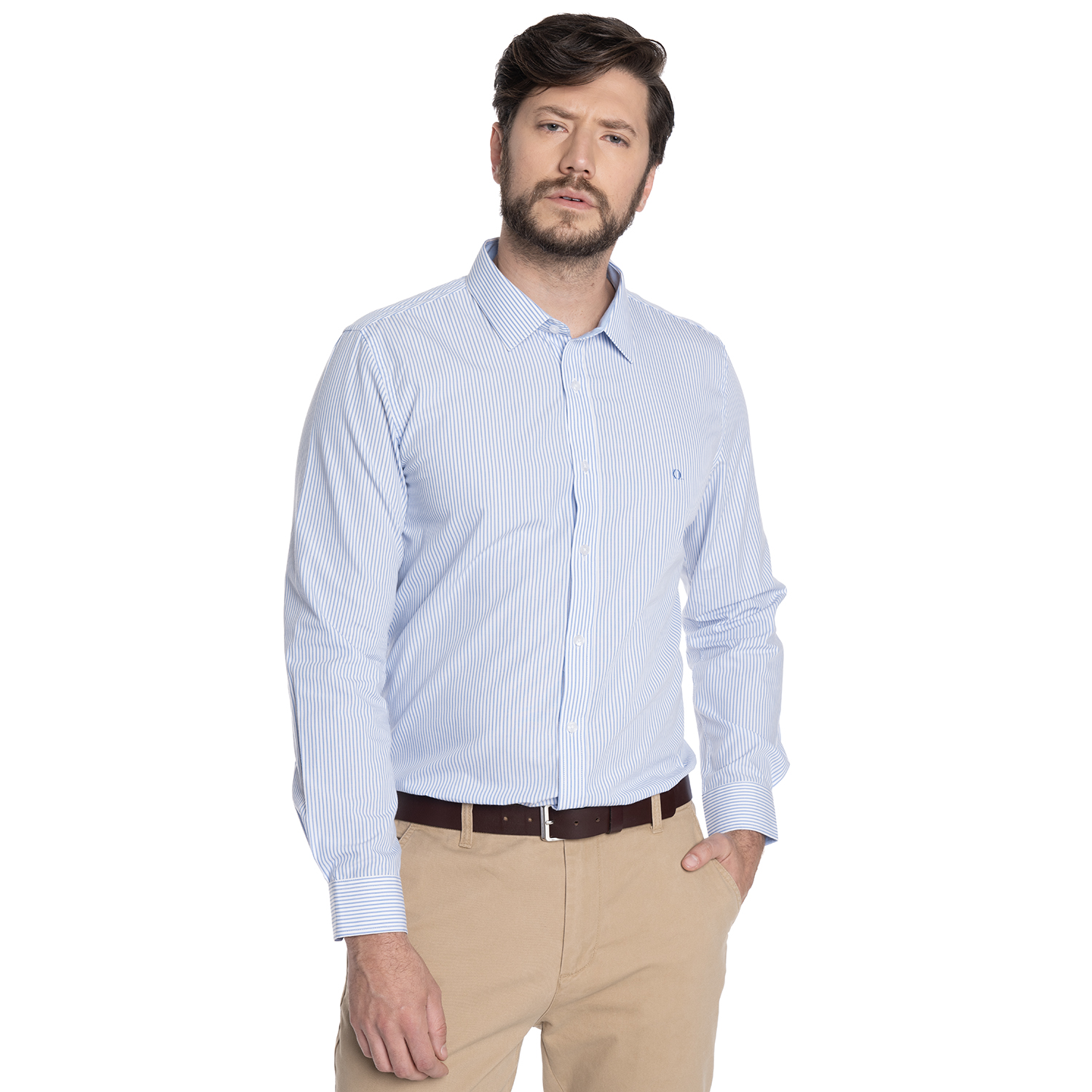 CAMISA HOMBRE FORMAL MANGA LARGA TREVIRA LISTADA BILBAO | AZUL - 5