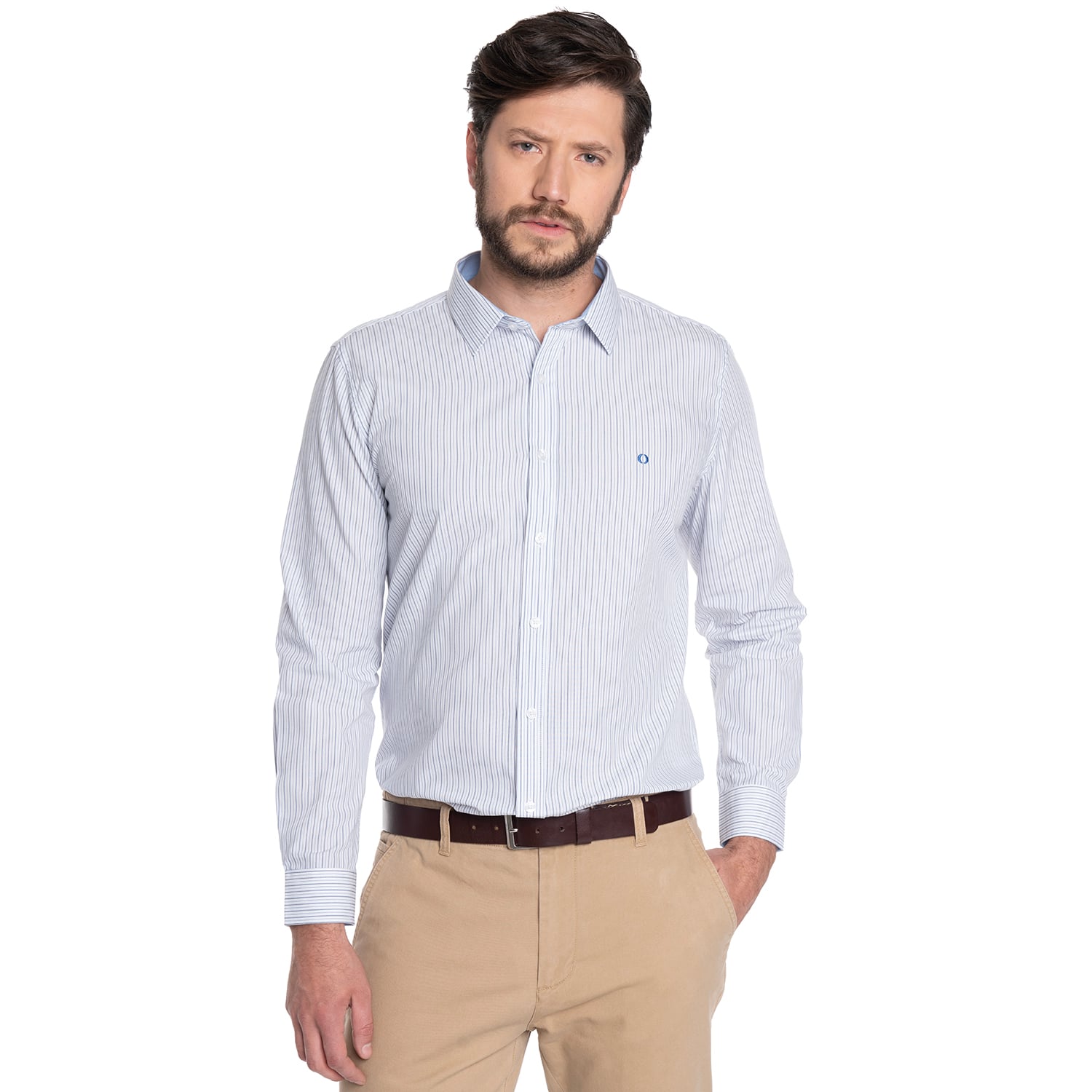CAMISA HOMBRE FORMAL MANGA LARGA TREVIRA LISTADA BILBAO | BLANCO - 1