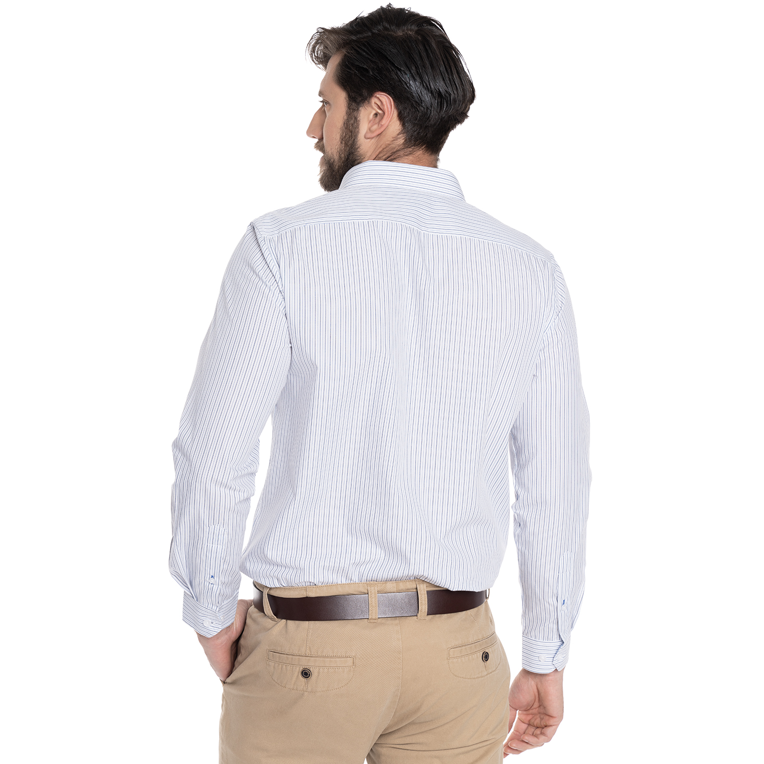 CAMISA HOMBRE FORMAL MANGA LARGA TREVIRA LISTADA BILBAO | BLANCO - 3