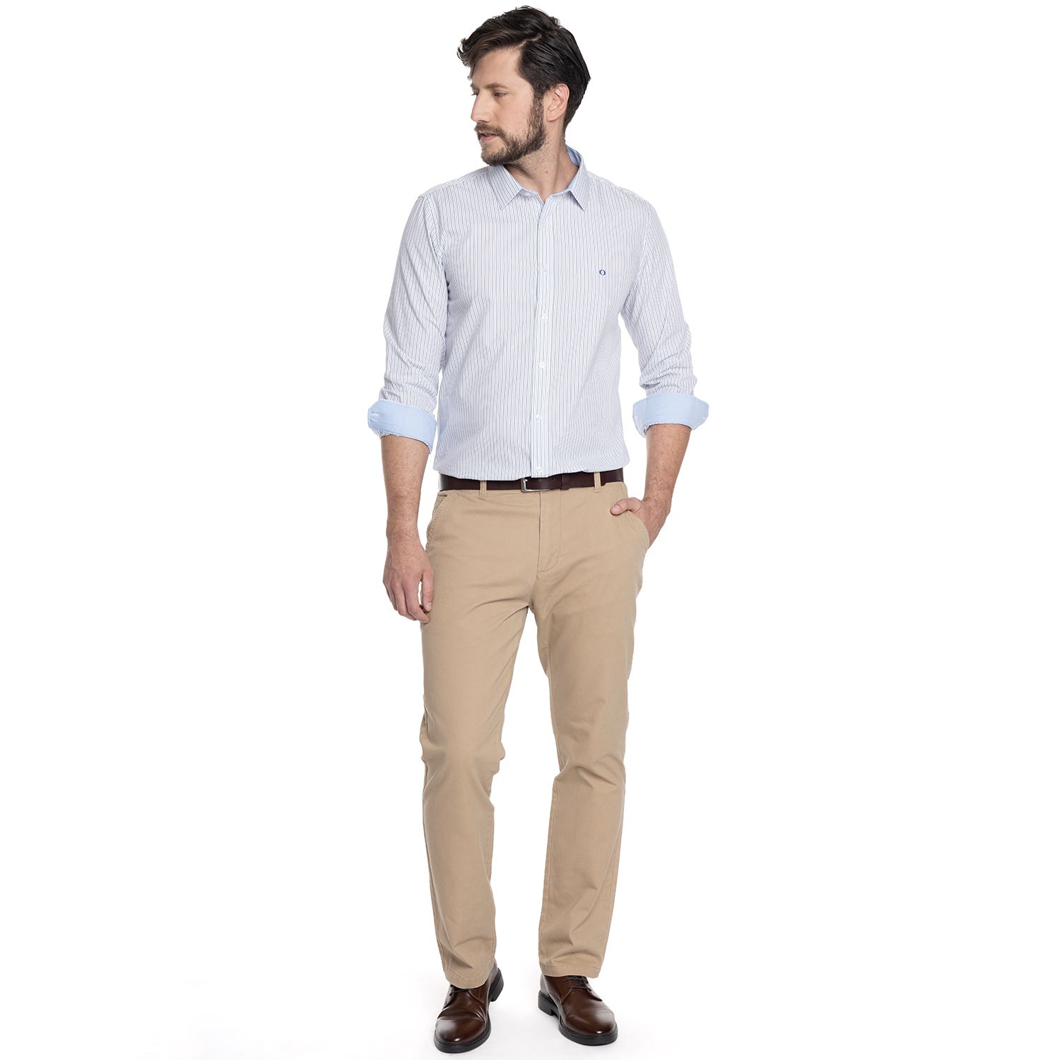 CAMISA HOMBRE FORMAL MANGA LARGA TREVIRA LISTADA BILBAO | BLANCO - 4