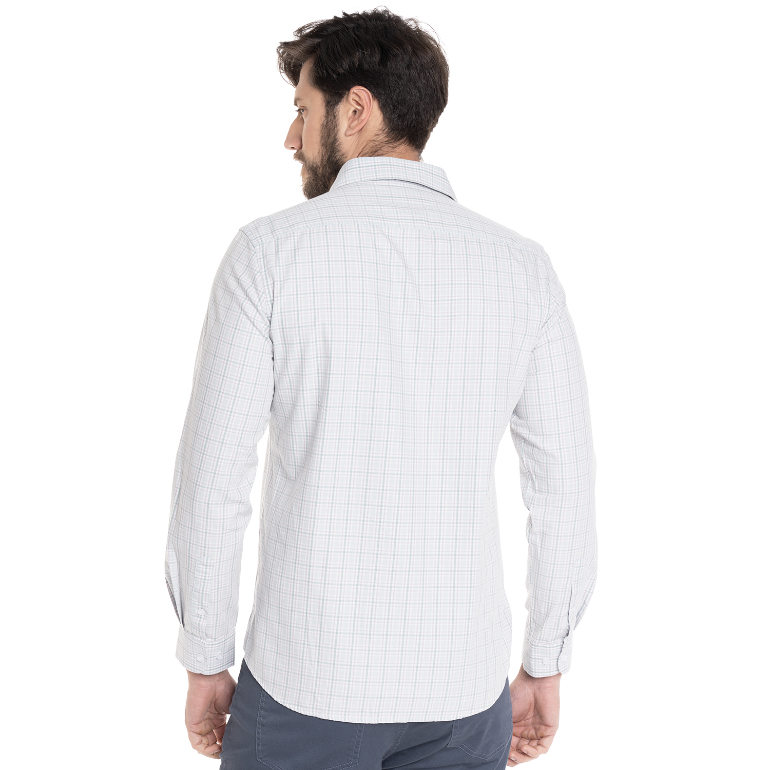 CAMISA HOMBRE CASUAL MANGA LARGA TREVIRA ESCOCESA OVIEDO | CELESTE - 2