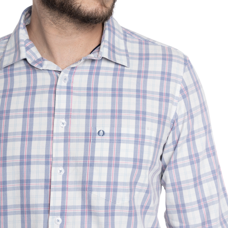 CAMISA HOMBRE CASUAL MANGA LARGA TREVIRA ESCOCESA OVIEDO | AZUL - 3