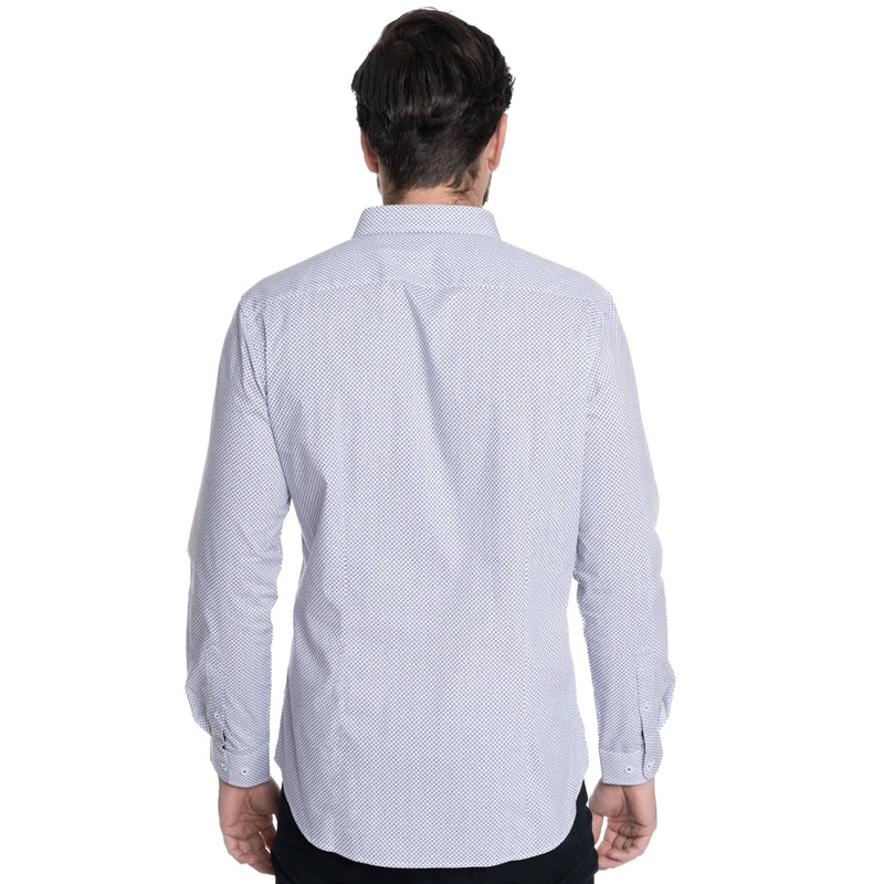 CAMISA HOMBRE CASUAL MANGA LARGA TREVIRA ESTAMPADA SEVILLA | AZUL - 2
