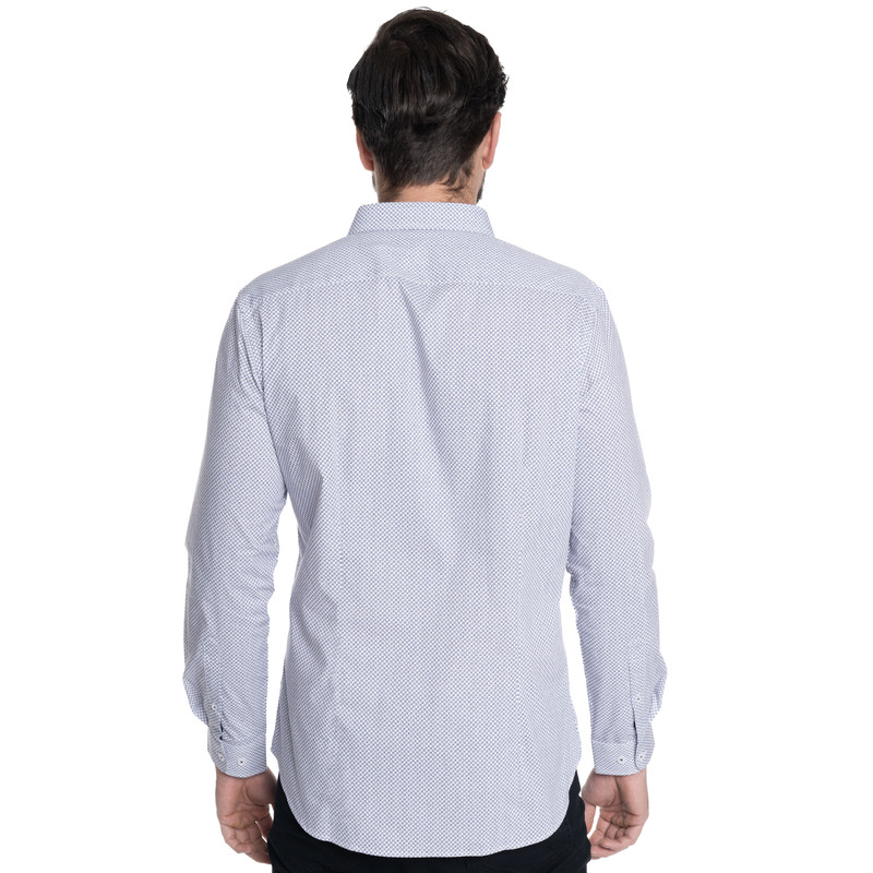 CAMISA HOMBRE CASUAL MANGA LARGA TREVIRA ESTAMPADA SEVILLA | AZUL - 2