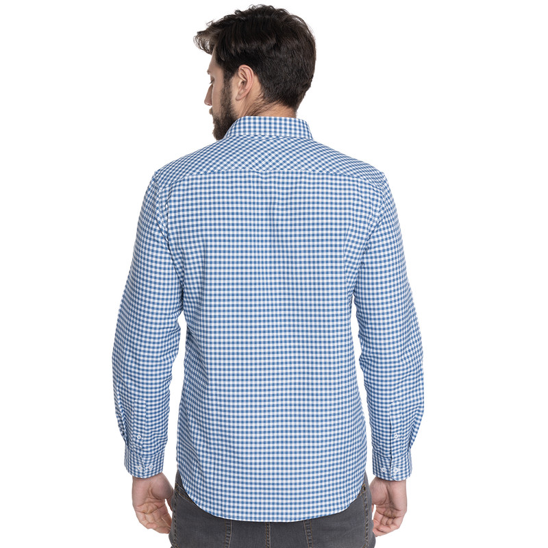 CAMISA HOMBRE CASUAL MANGA LARGA OXFORD CUADROS CORDOBA | AZUL - 2