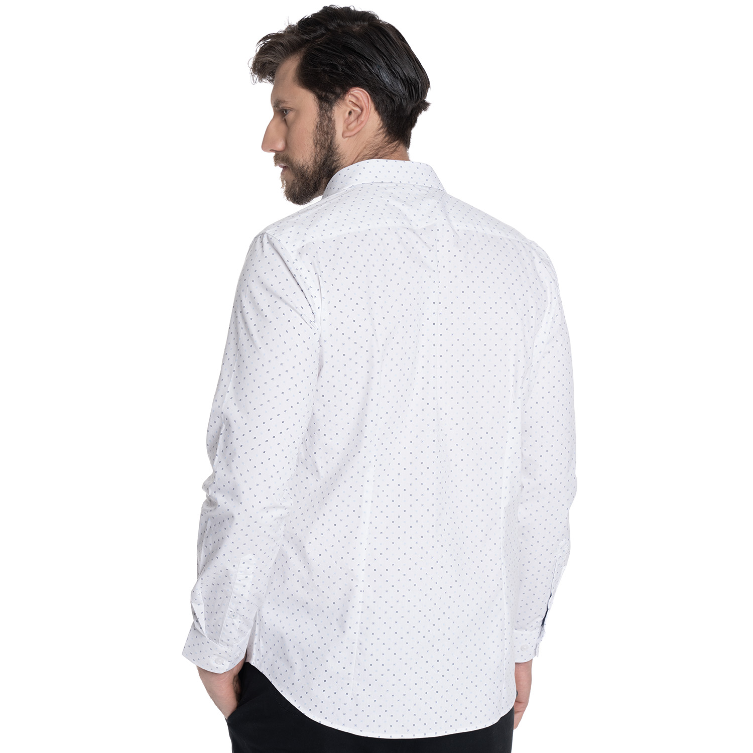 CAMISA HOMBRE CASUAL MANGA LARGA TREVIRA ESTAMPADA SEVILLA | BLANCO - 2
