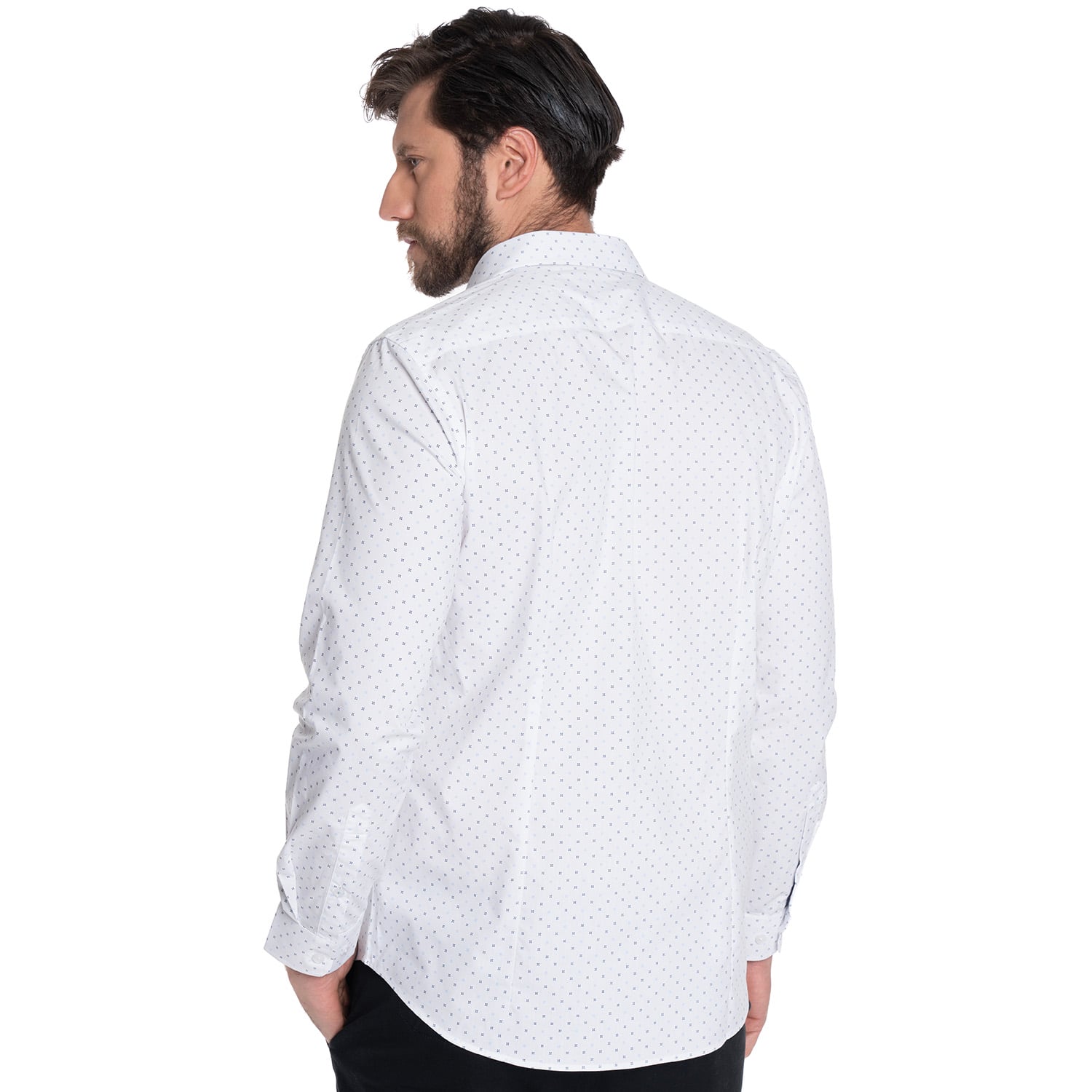 CAMISA HOMBRE CASUAL MANGA LARGA TREVIRA ESTAMPADA SEVILLA | BLANCO - 2