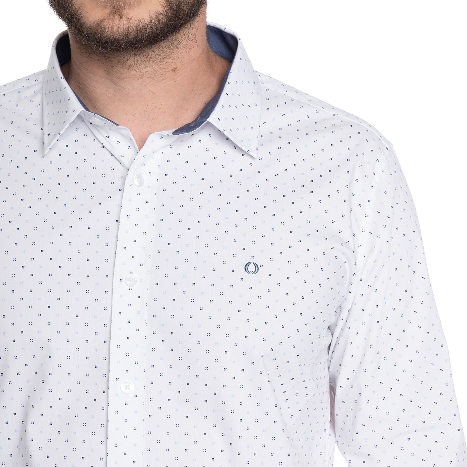 CAMISA HOMBRE CASUAL MANGA LARGA TREVIRA ESTAMPADA SEVILLA | BLANCO - 3