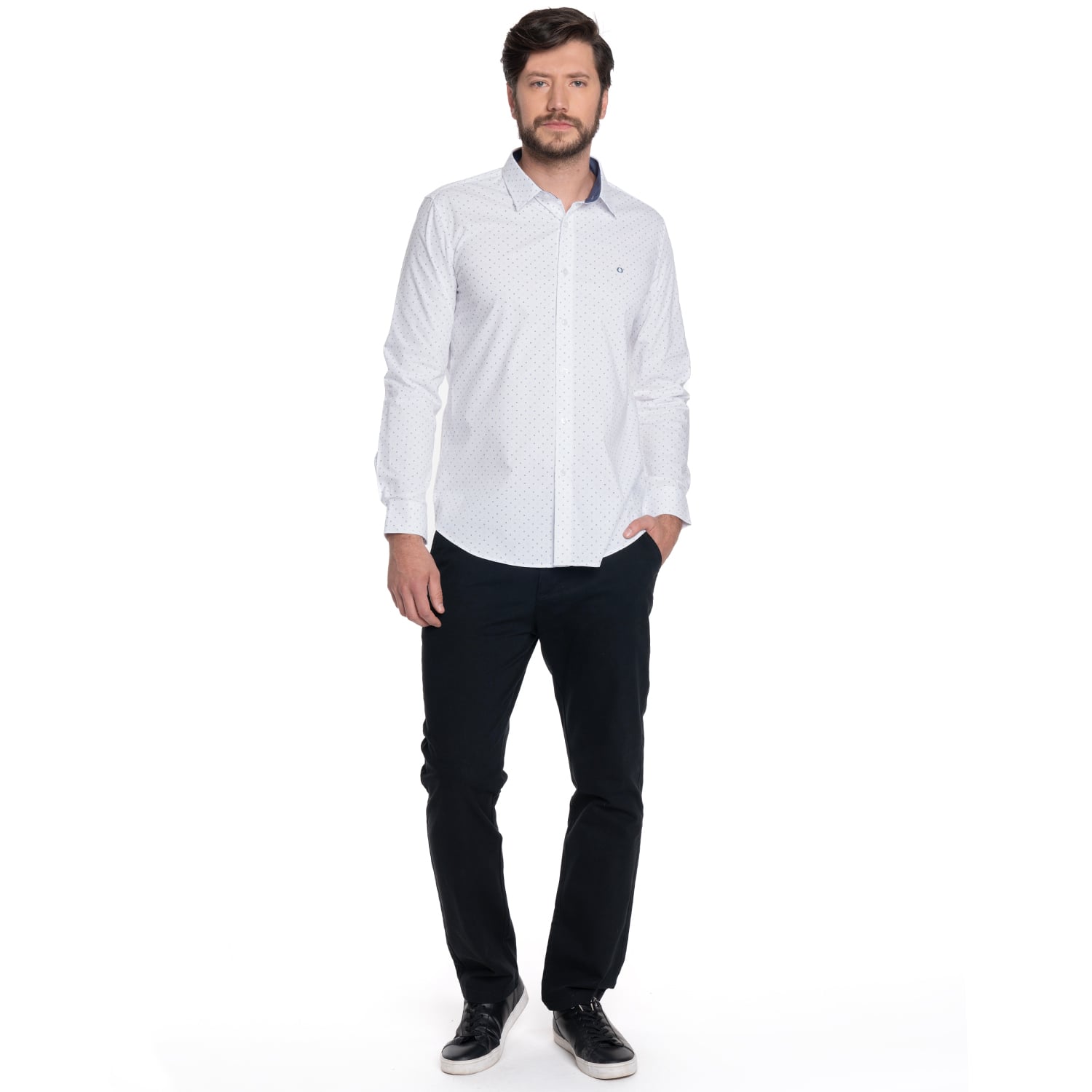 CAMISA HOMBRE CASUAL MANGA LARGA TREVIRA ESTAMPADA SEVILLA | BLANCO - 4