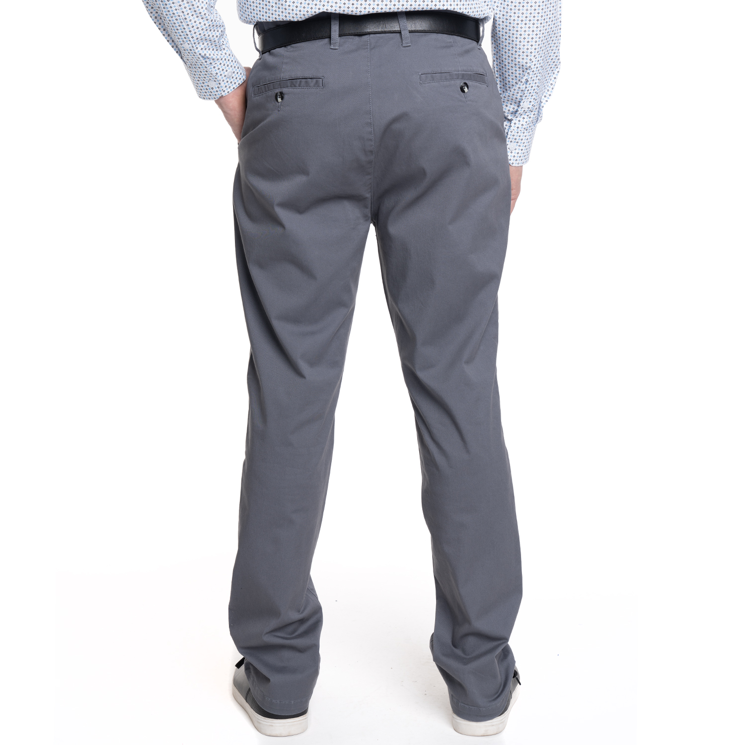 PANTALON HOMBRE FRENTE PLANO SPANDEX REGULAR FIT | GRIS - 2
