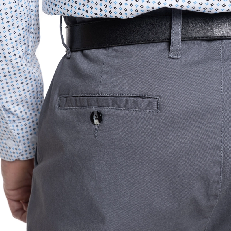 PANTALON HOMBRE FRENTE PLANO SPANDEX REGULAR FIT | GRIS - 3