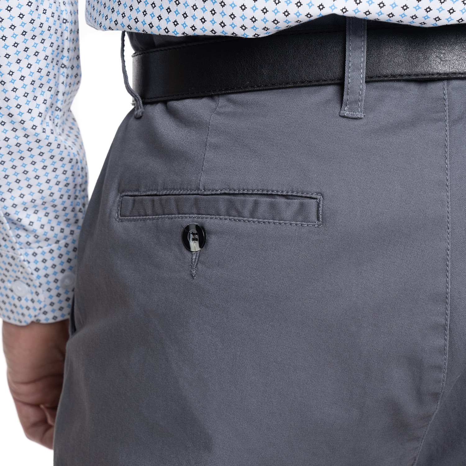 PANTALON HOMBRE FRENTE PLANO SPANDEX REGULAR FIT | GRIS - 3