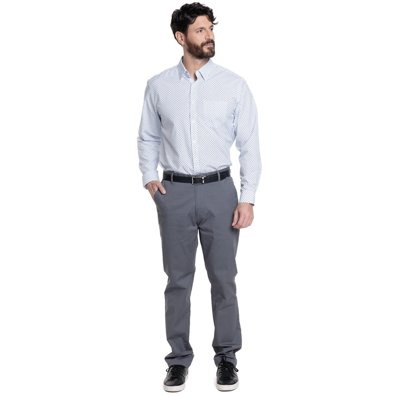PANTALON HOMBRE FRENTE PLANO SPANDEX REGULAR FIT | GRIS - 4