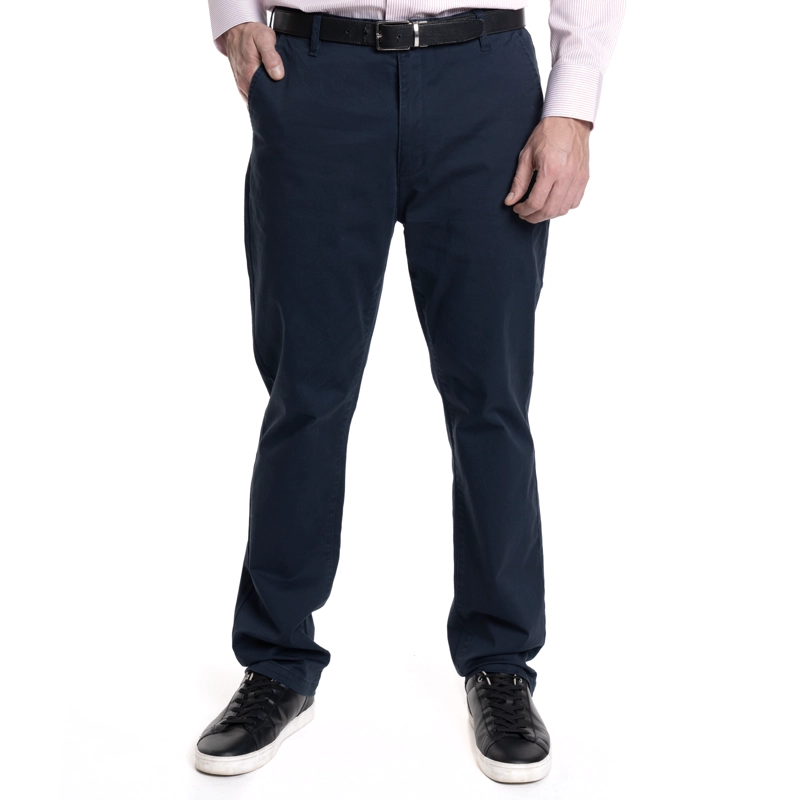 PANTALON HOMBRE FRENTE PLANO SPANDEX REGULAR FIT | AZUL MARINO - 1