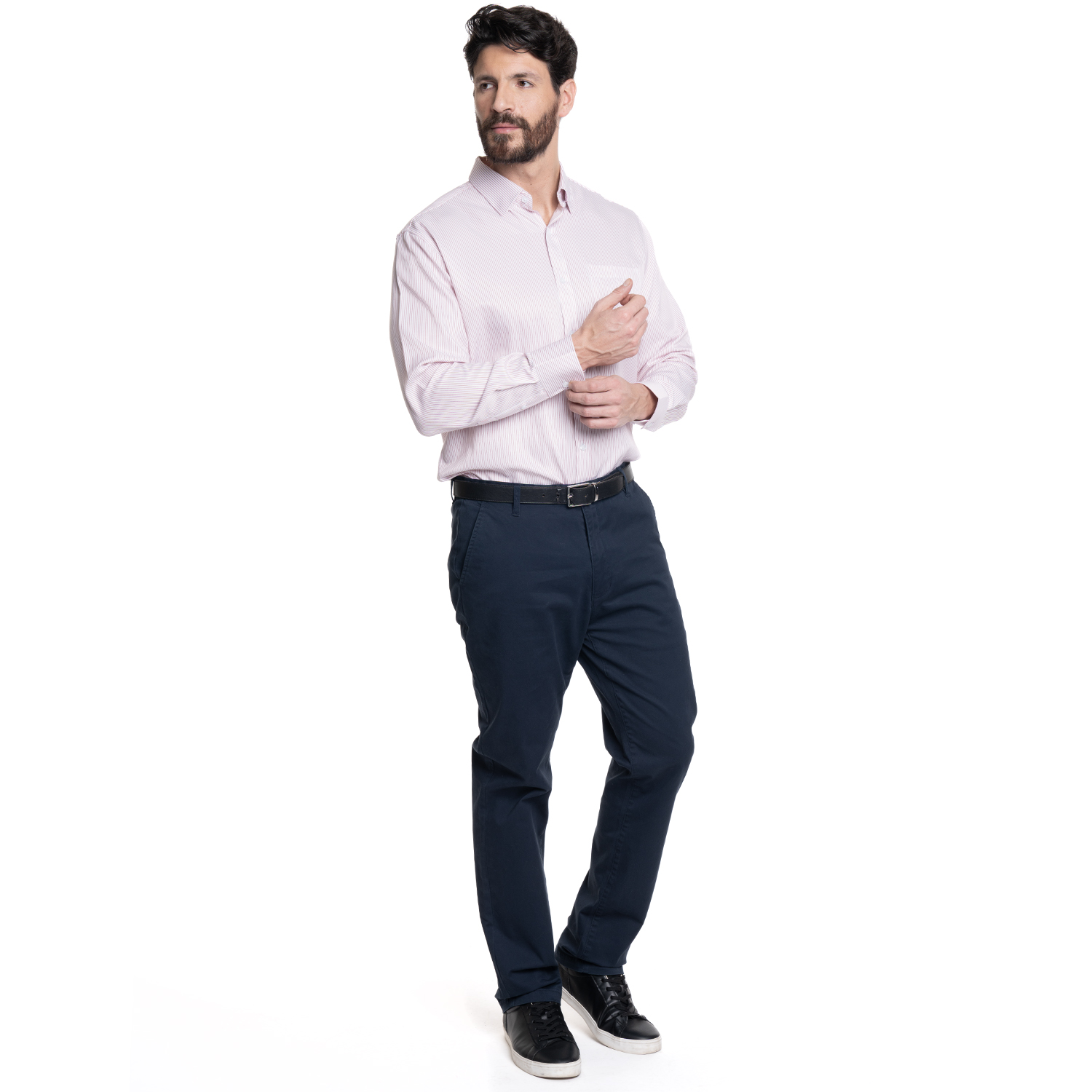 PANTALON HOMBRE FRENTE PLANO SPANDEX REGULAR FIT | AZUL MARINO - 4