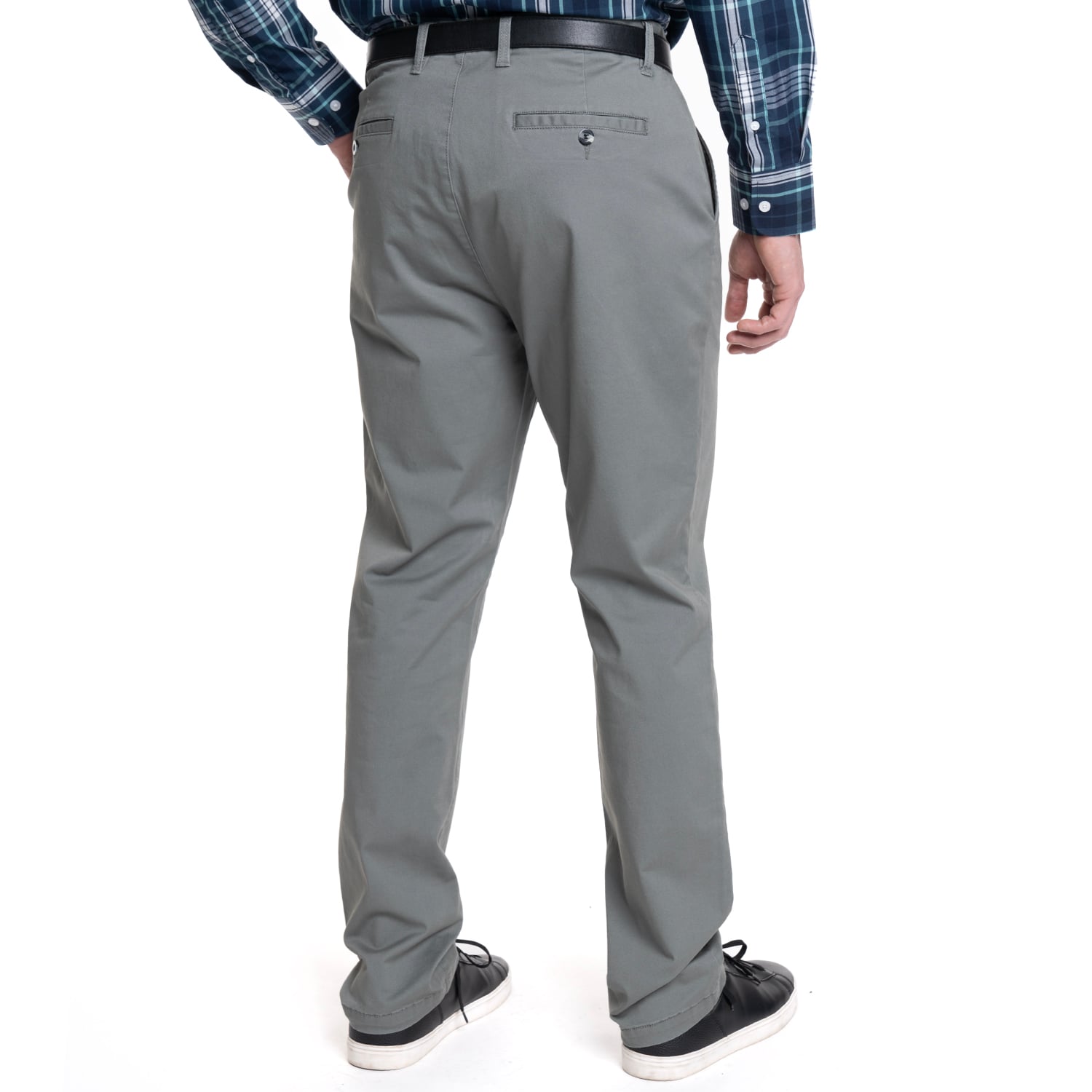 PANTALON HOMBRE FRENTE PLANO SPANDEX REGULAR FIT | OLIVA - 2