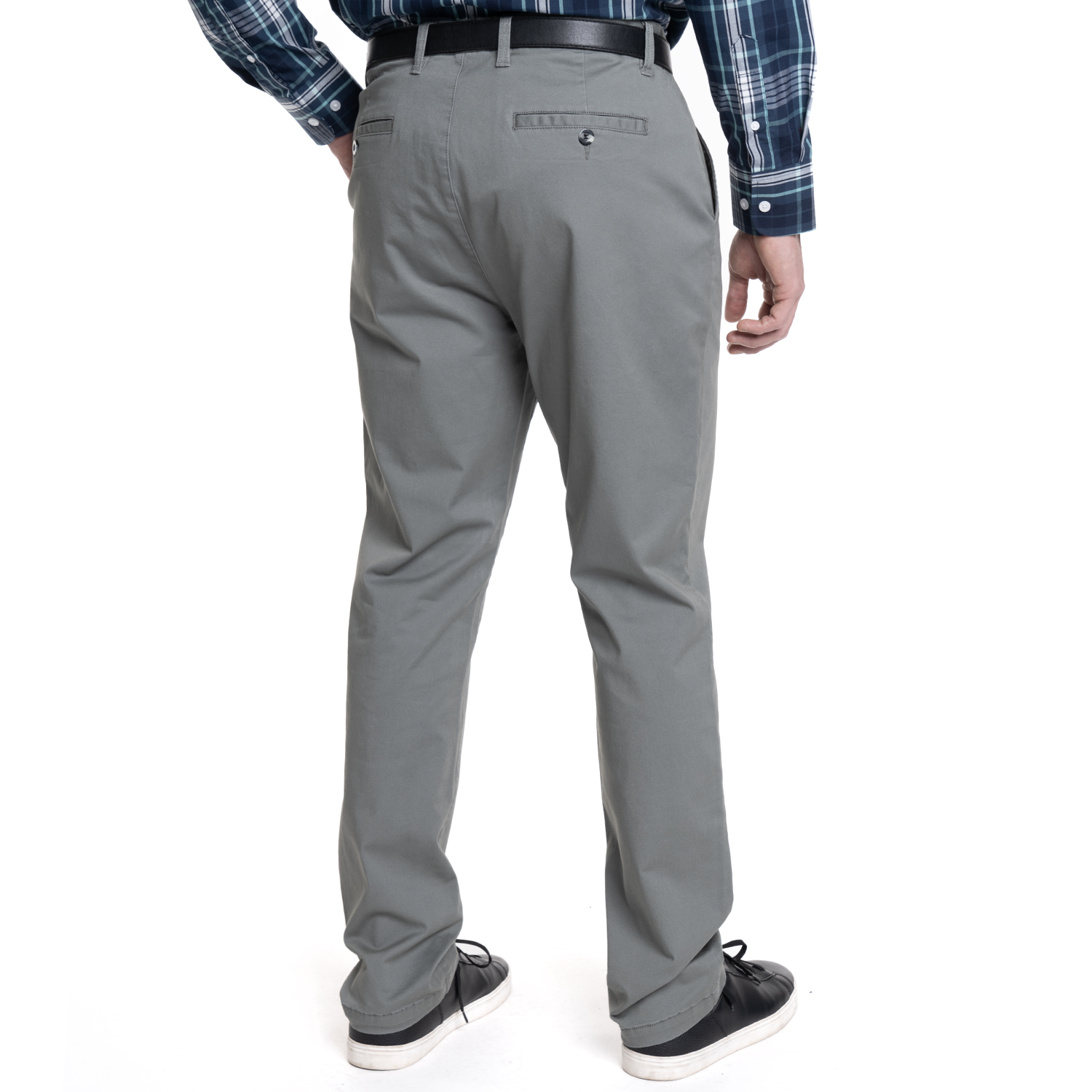 PANTALON HOMBRE FRENTE PLANO SPANDEX REGULAR FIT | OLIVA - 2