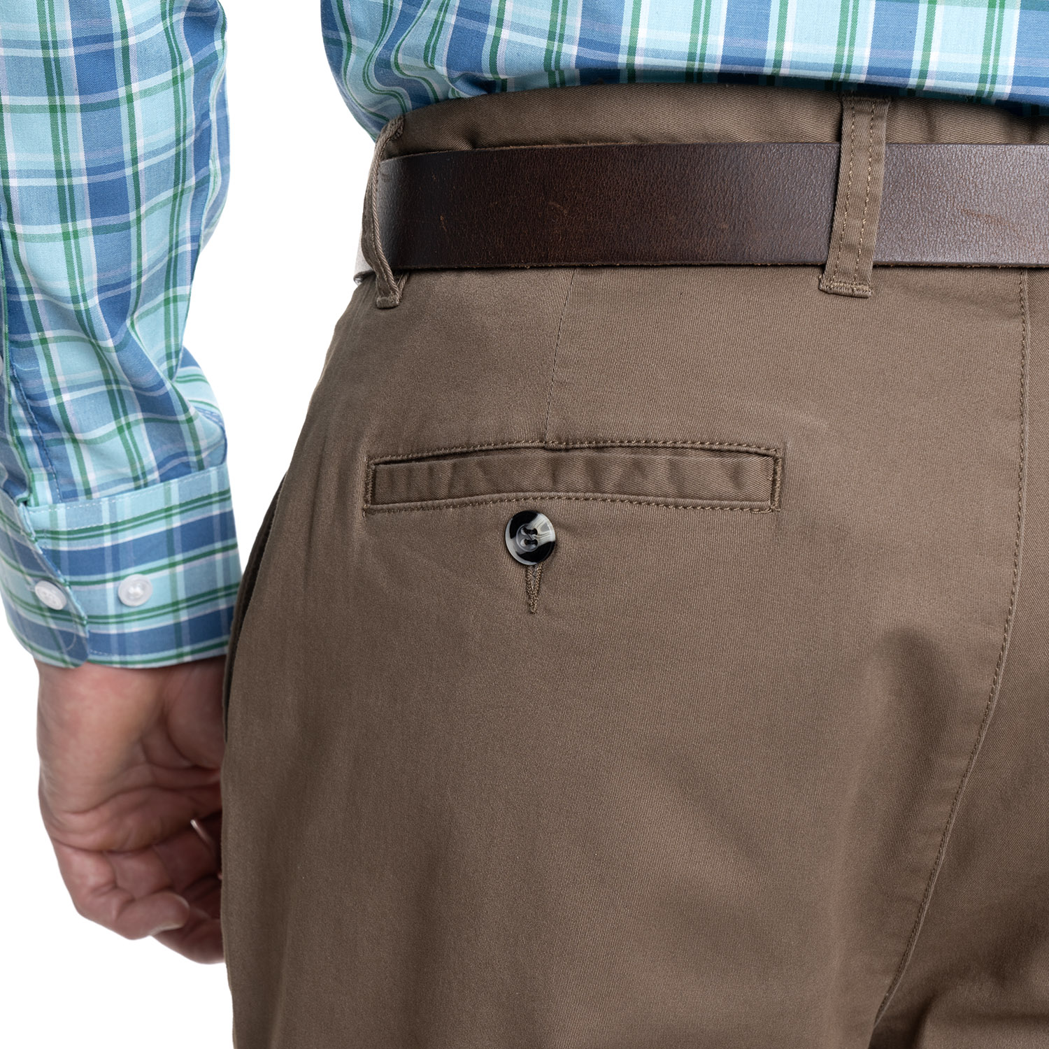 PANTALON HOMBRE FRENTE PLANO SPANDEX REGULAR FIT | BEIGE - 3