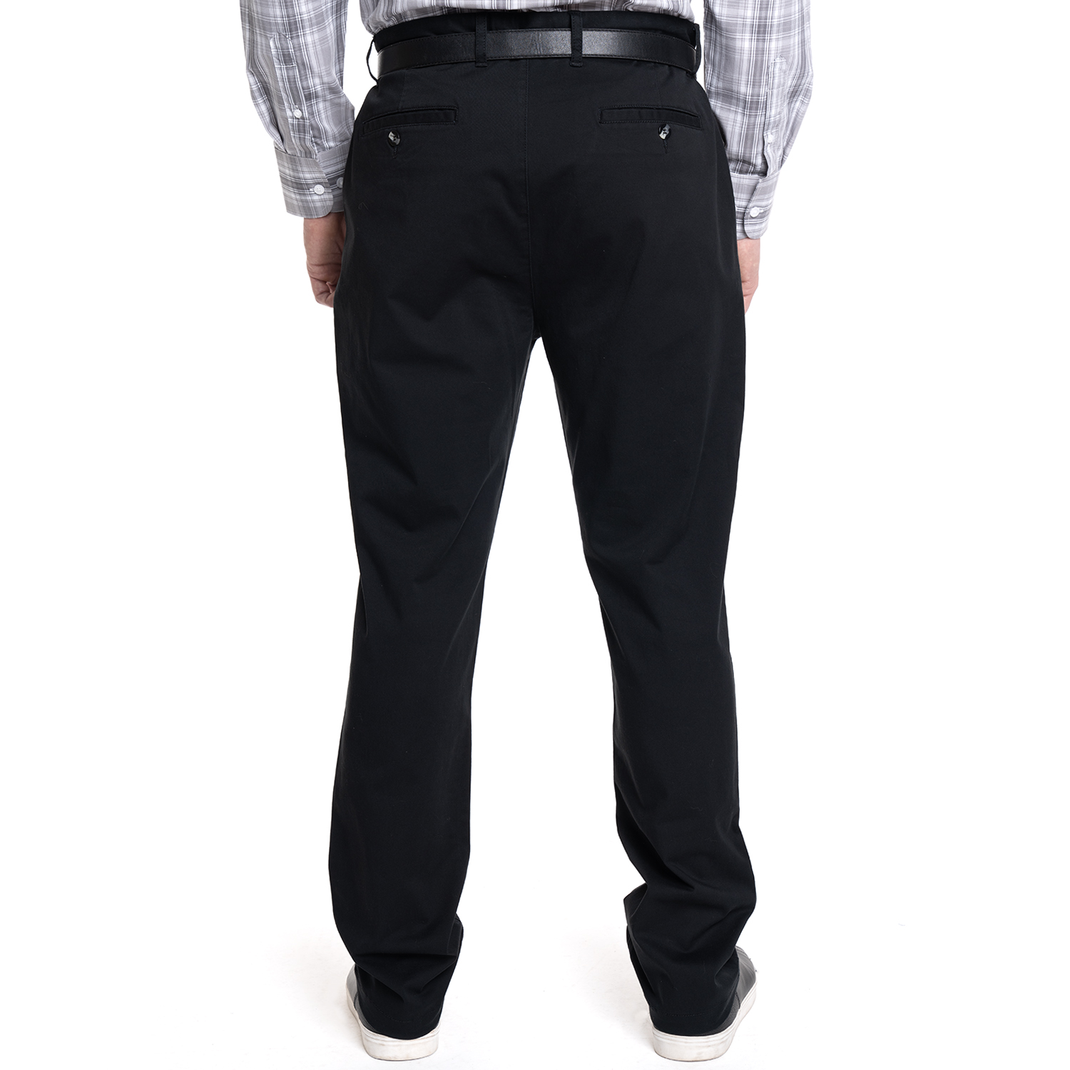 PANTALON HOMBRE FRENTE PLANO SPANDEX REGULAR FIT | NEGRO - 2