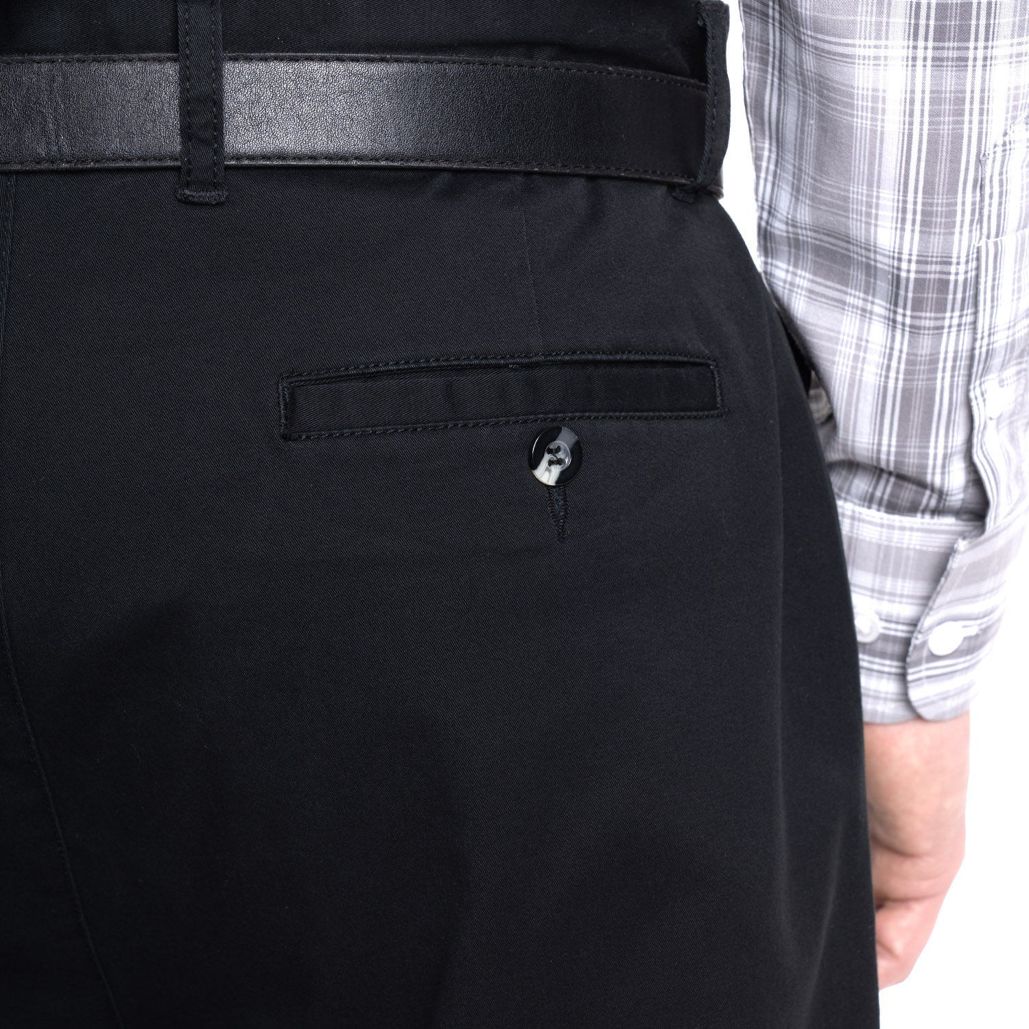 PANTALON HOMBRE FRENTE PLANO SPANDEX REGULAR FIT | NEGRO - 3