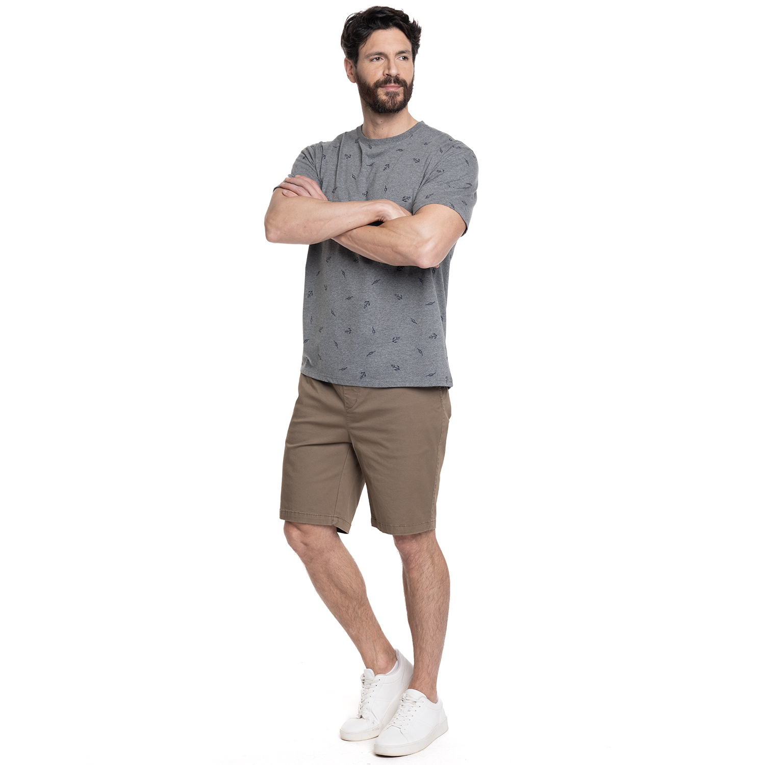 POLERA HOMBRE FULL PRINT CUELLO REDONDO | GRIS - 4