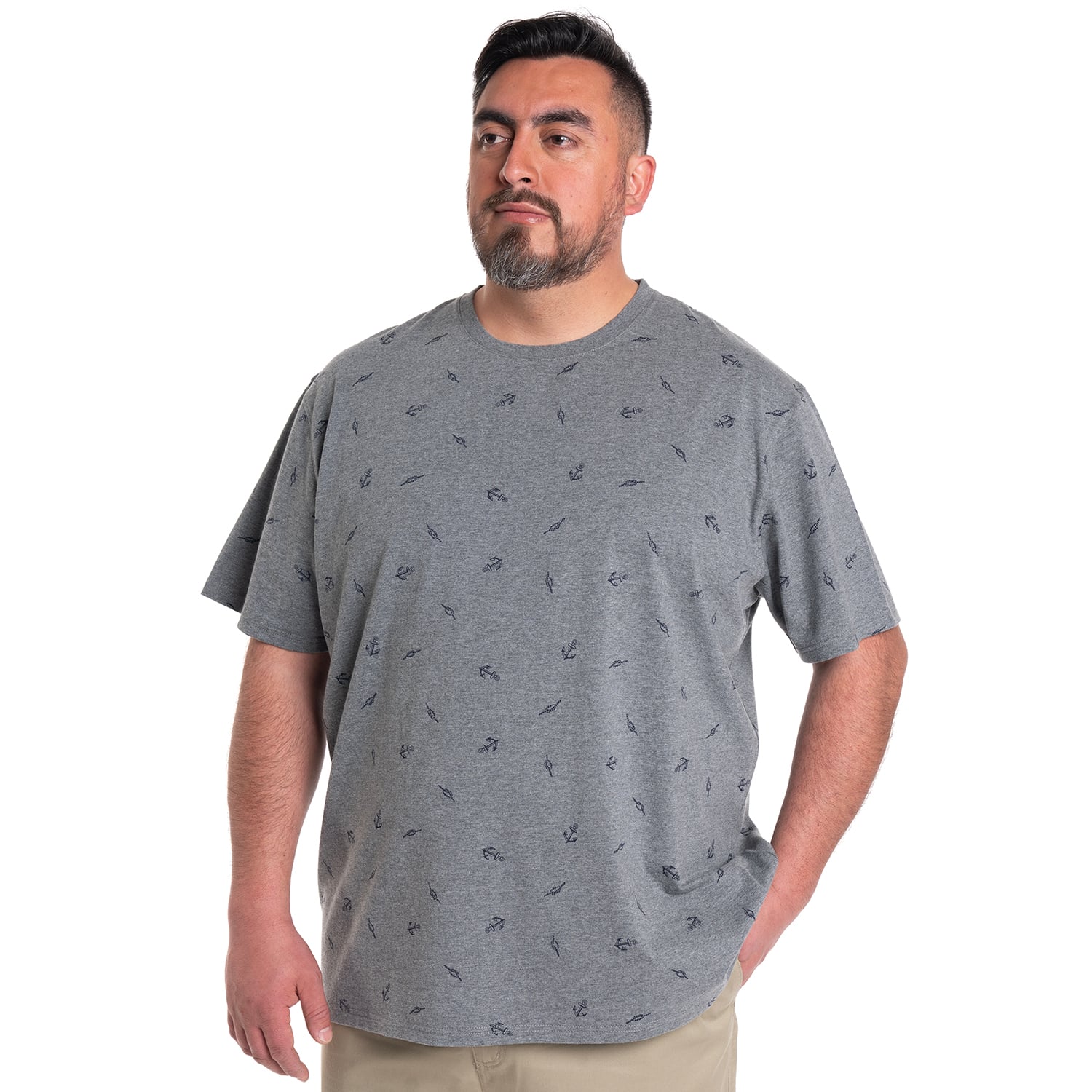 POLERA HOMBRE FULL PRINT CUELLO REDONDO | GRIS - 5