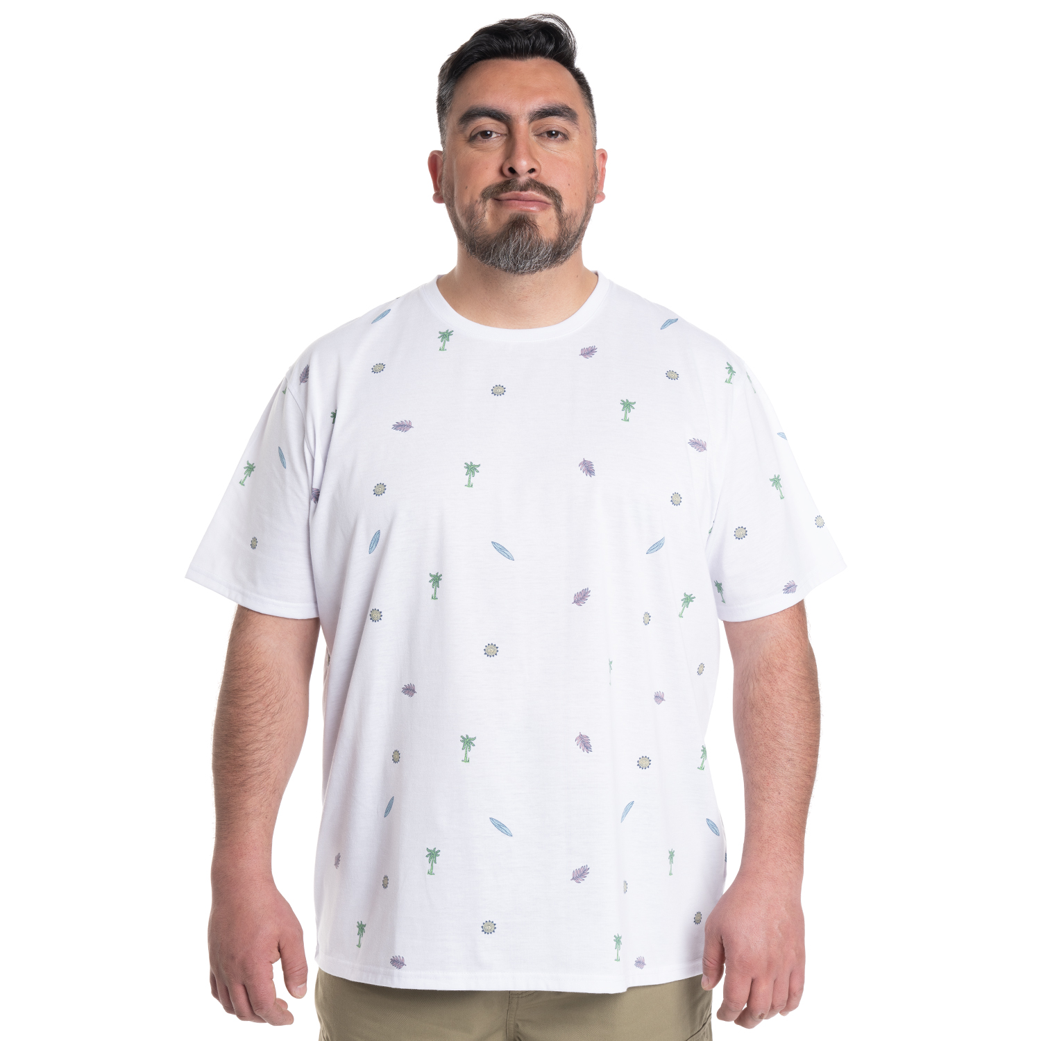 POLERA HOMBRE FULL PRINT CUELLO REDONDO | BLANCO - 5