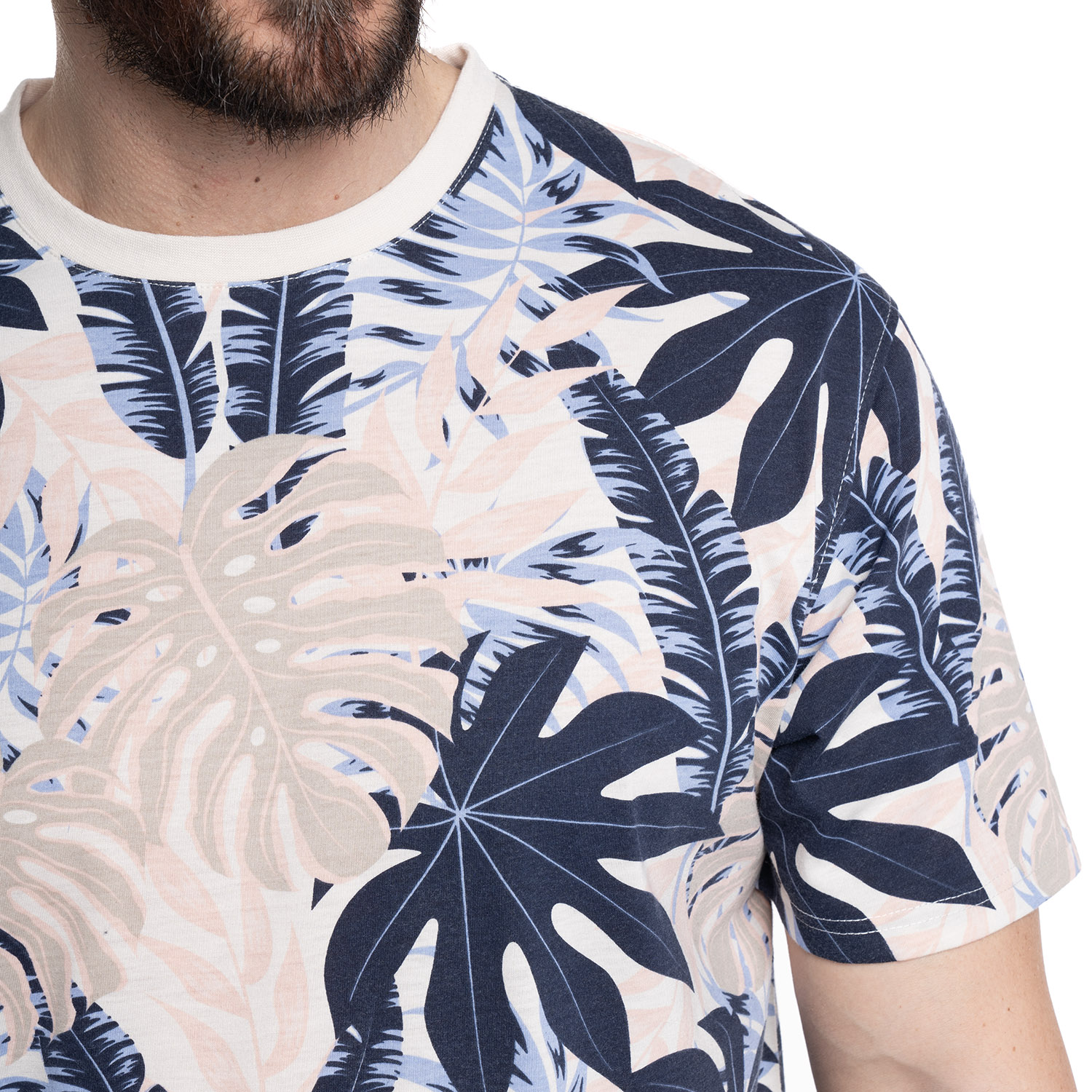 POLERA HOMBRE FULL PRINT CUELLO REDONDO | BEIGE - 3