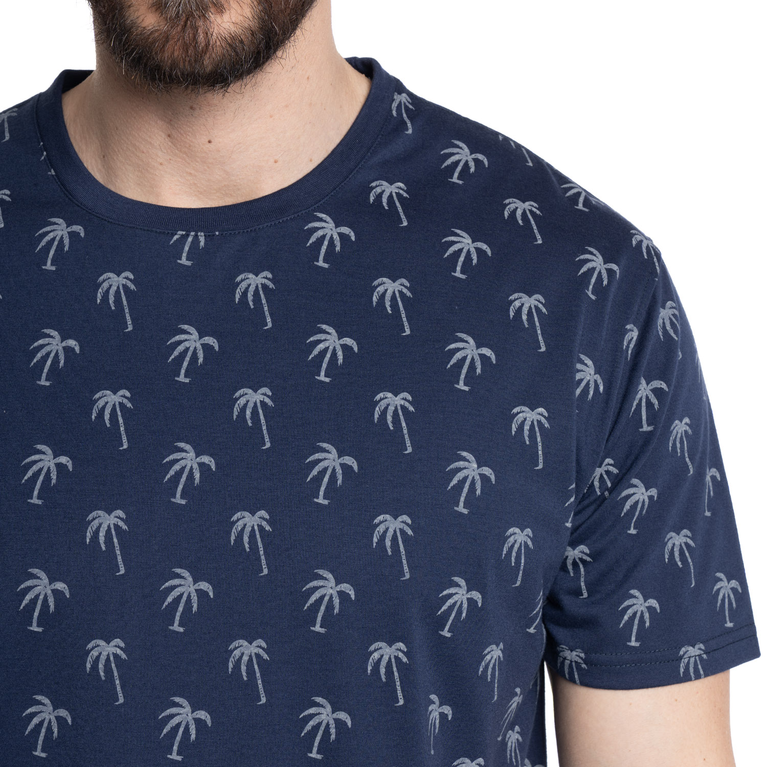 POLERA HOMBRE FULL PRINT CUELLO REDONDO | AZUL MARINO - 3