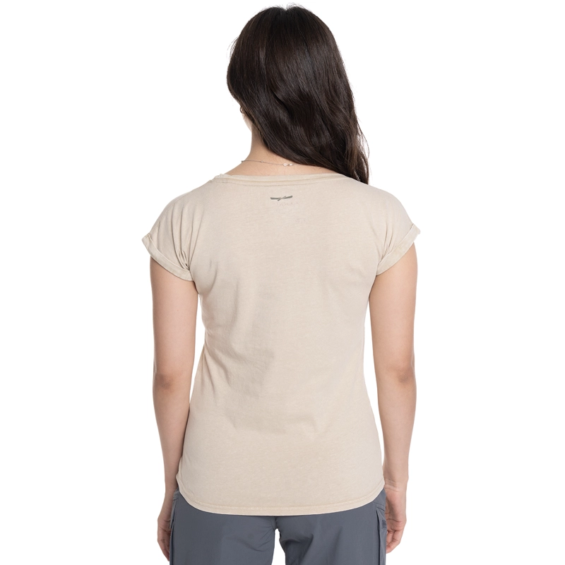 POLERA MUJER MANGA CORTA LOGO | BEIGE - 2