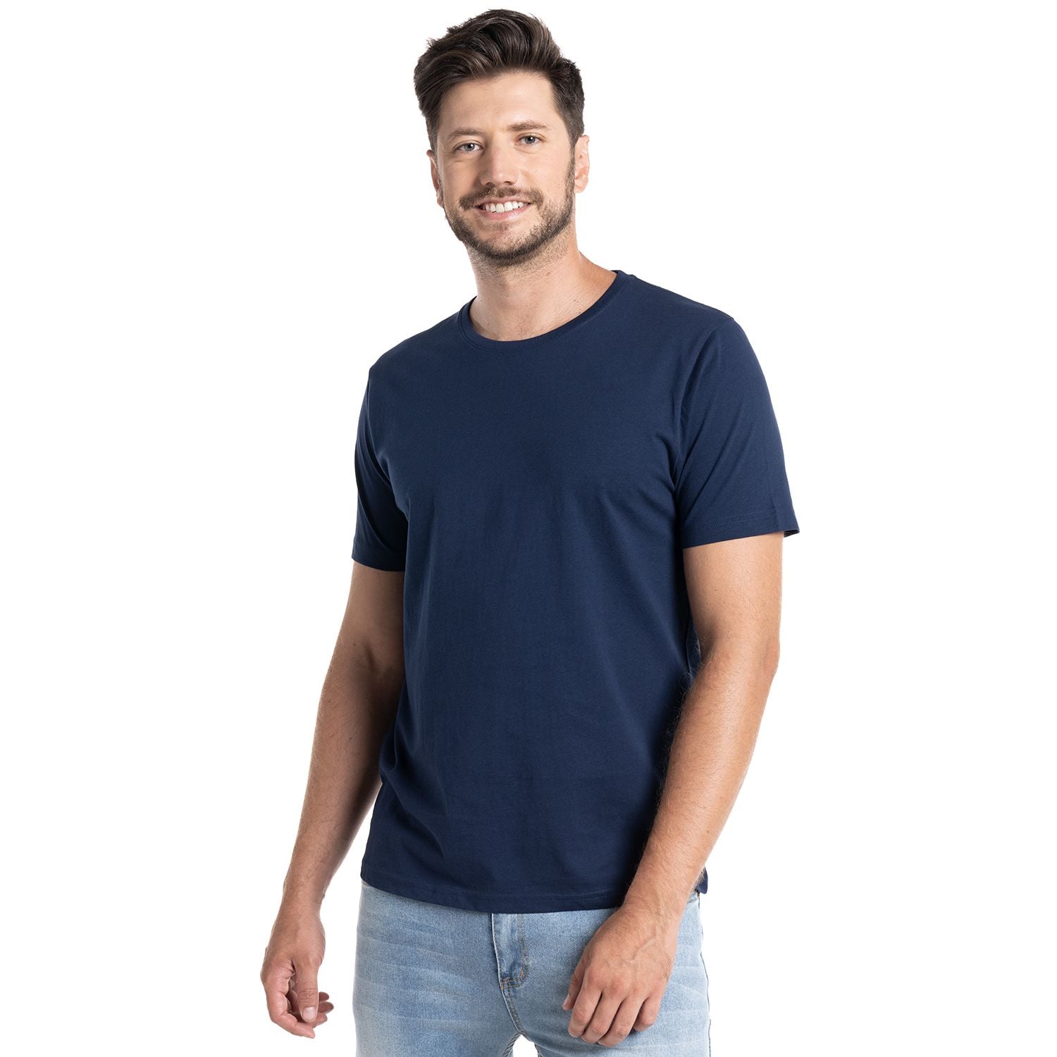 POLERA HOMBRE MANGA CORTA ROUND NECK VALENCIA | AZUL MARINO - 1