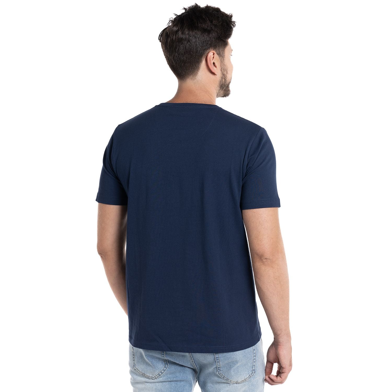 POLERA HOMBRE MANGA CORTA ROUND NECK VALENCIA | AZUL MARINO - 2