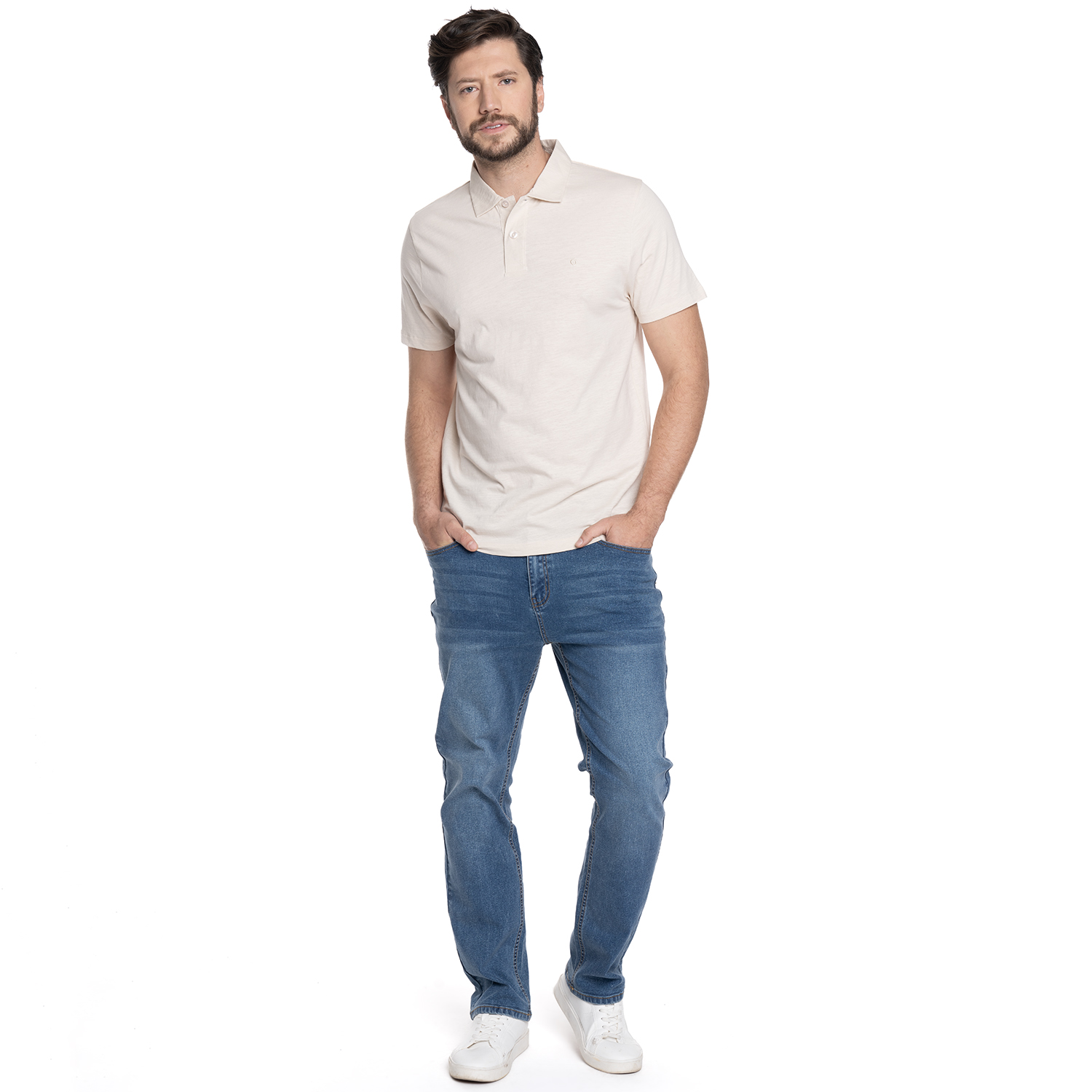 POLERA HOMBRE MANGA CORTA JERSEY PONTEVEDRA | CREMA - 4