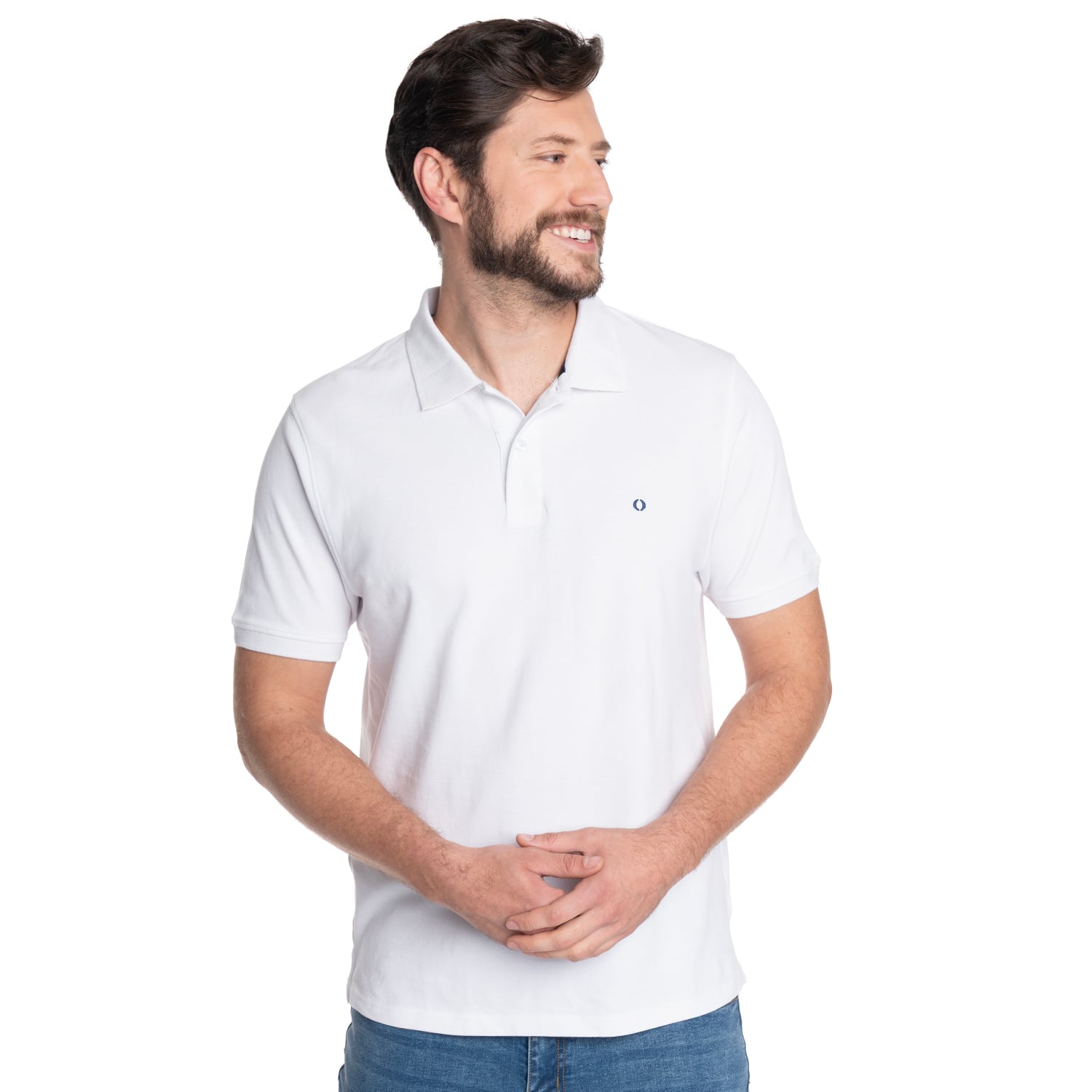 POLERA HOMBRE MANGA CORTA PIQUE CAPRI | BLANCO - 1