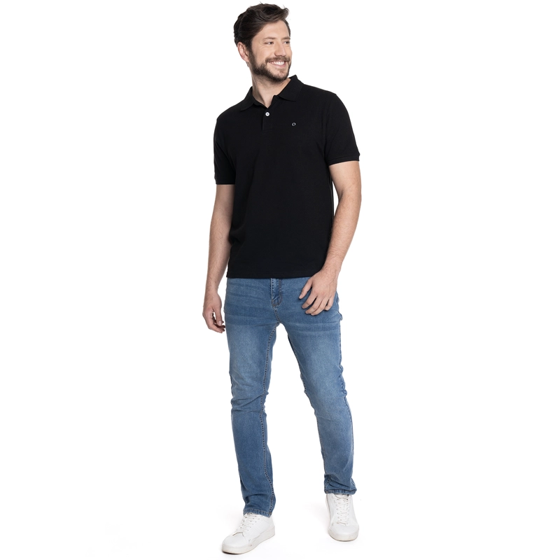 POLERA HOMBRE MANGA CORTA PIQUE CAPRI | NEGRO - 4