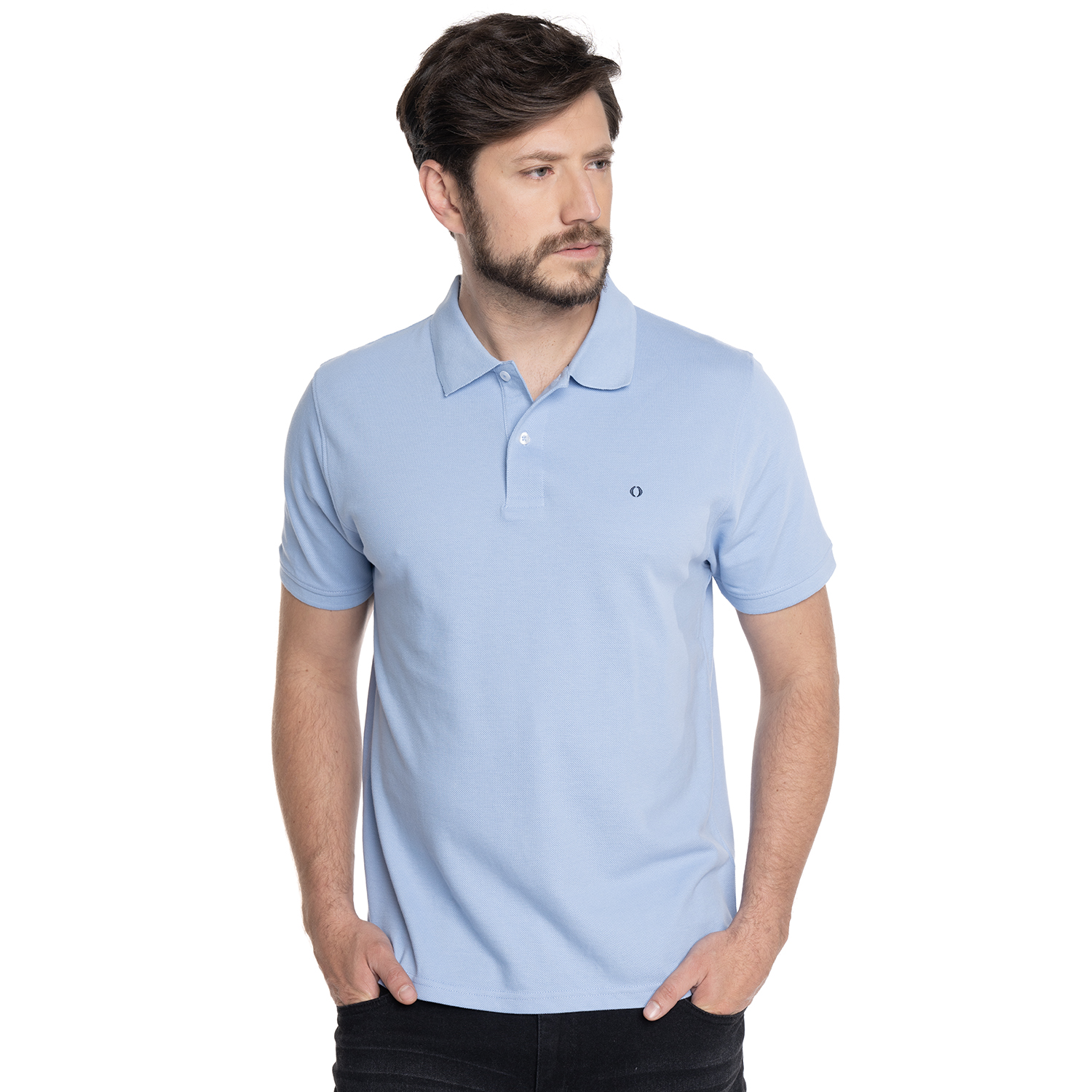 POLERA HOMBRE MANGA CORTA PIQUE CAPRI | CELESTE - 1