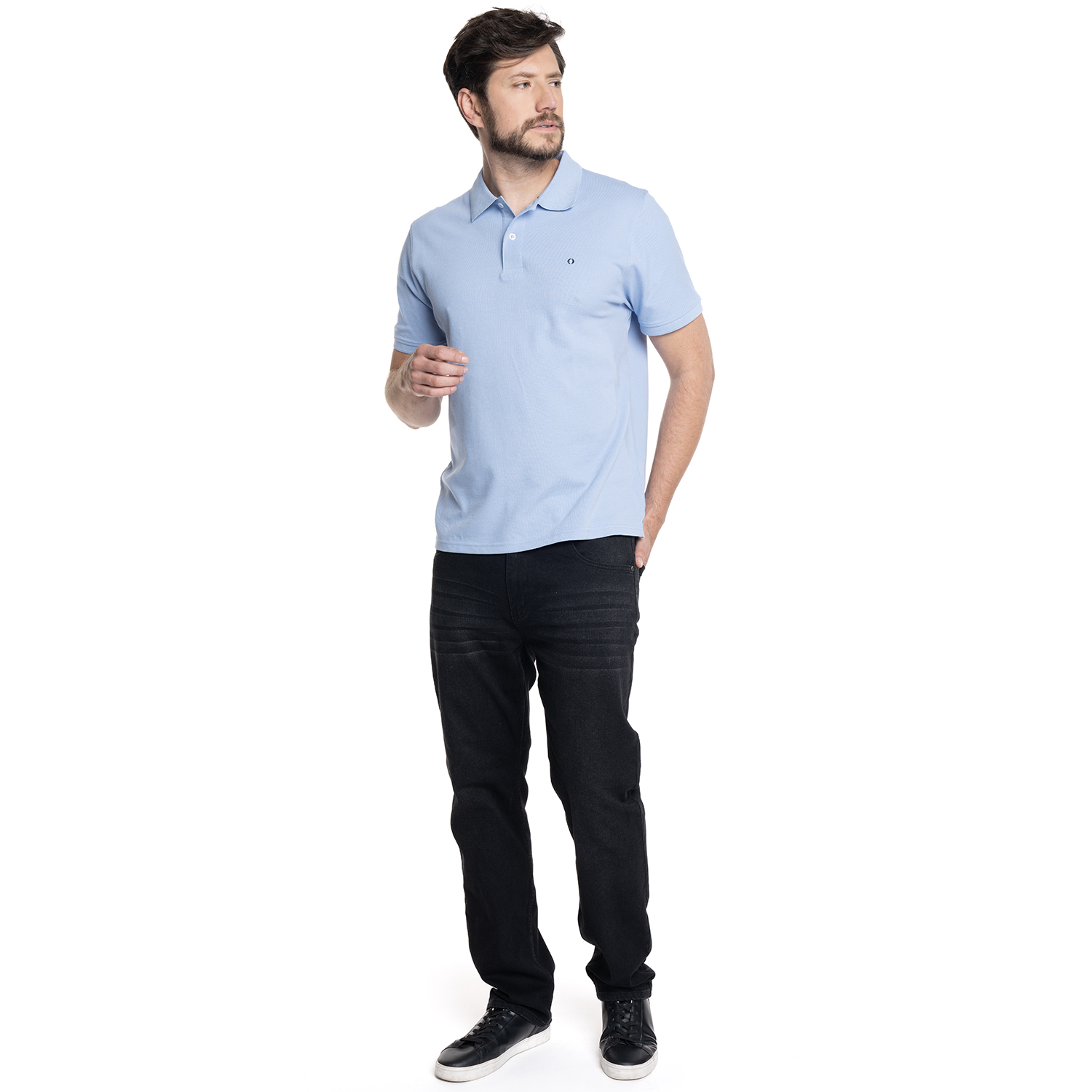 POLERA HOMBRE MANGA CORTA PIQUE CAPRI | CELESTE - 4