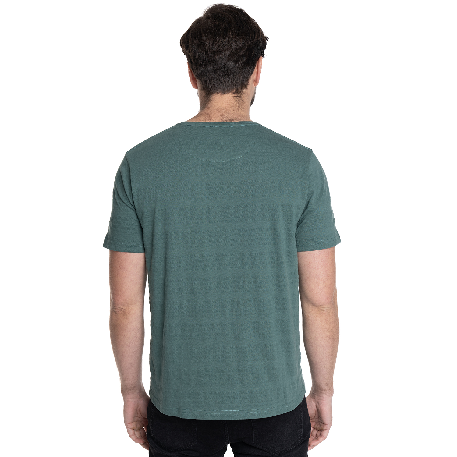 POLERA HOMBRE MANGA CORTA TEXTURADO LAREDO | VERDE PETROLEO - 2