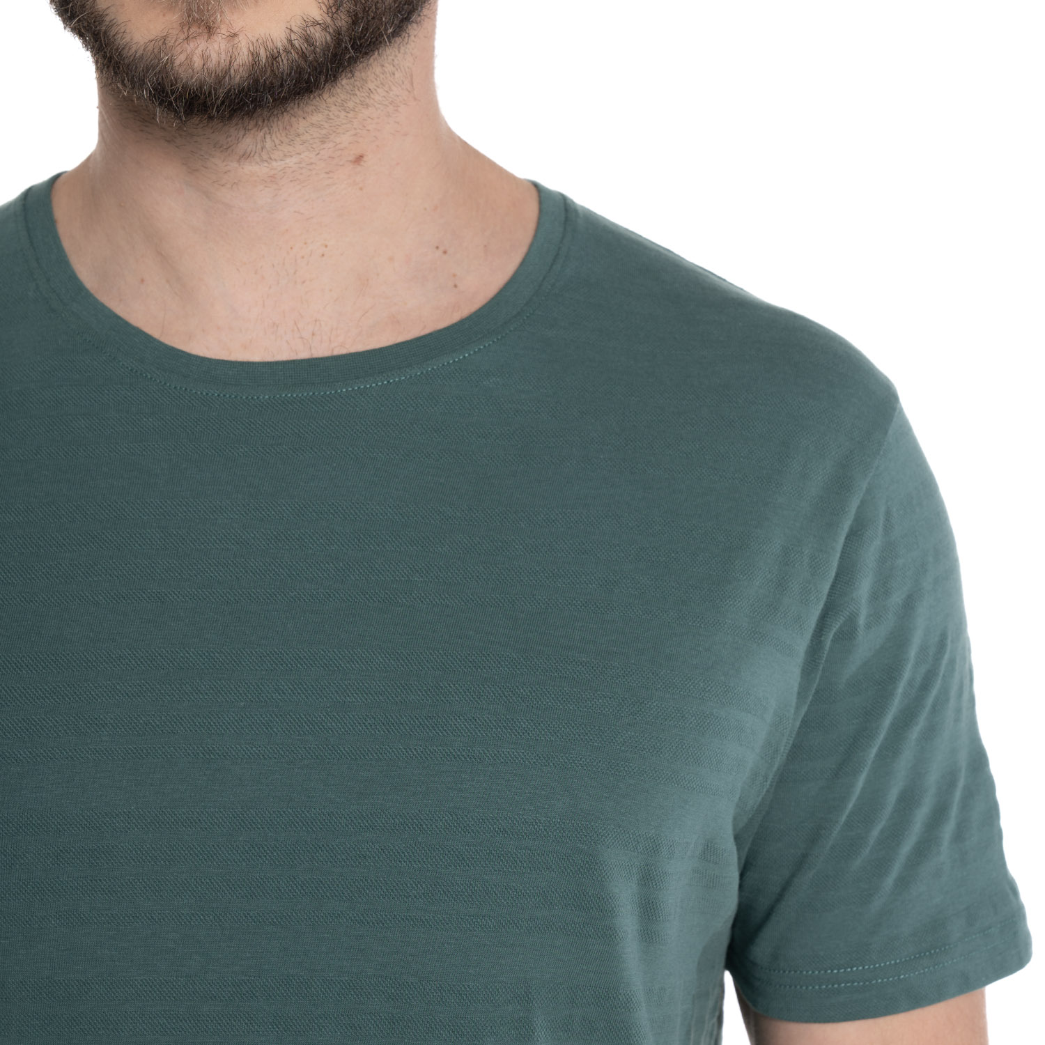 POLERA HOMBRE MANGA CORTA TEXTURADO LAREDO | VERDE PETROLEO - 3