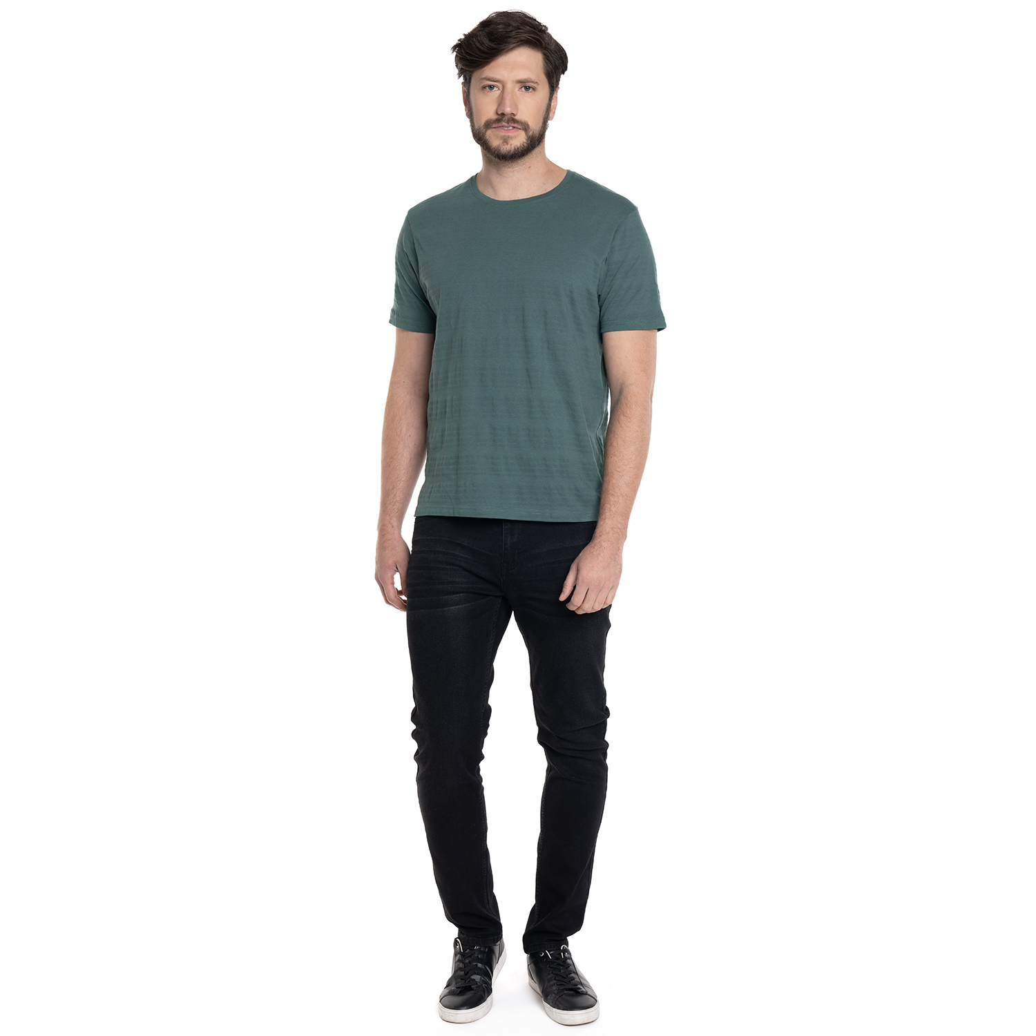 POLERA HOMBRE MANGA CORTA TEXTURADO LAREDO | VERDE PETROLEO - 4