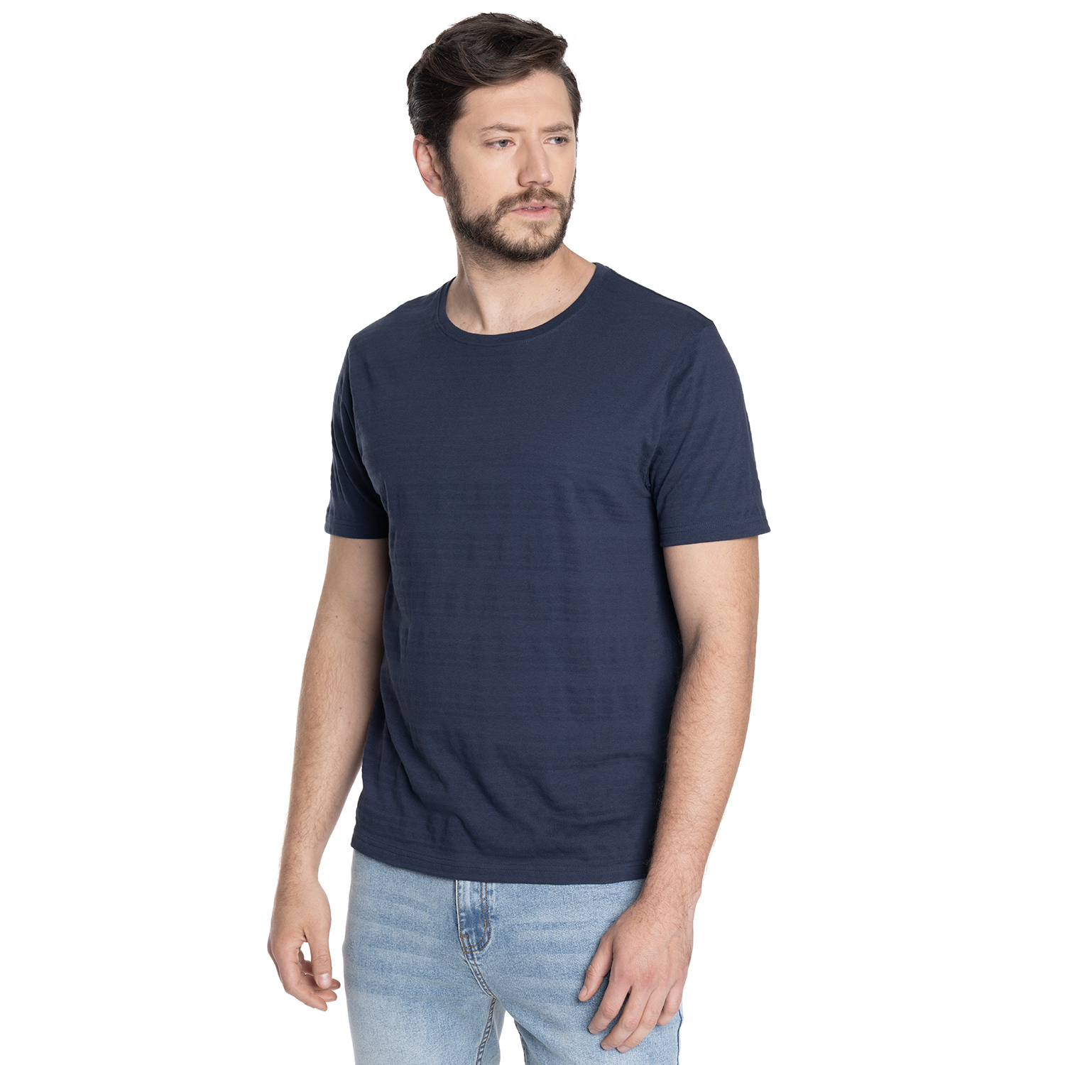 POLERA HOMBRE MANGA CORTA TEXTURADO LAREDO | AZUL MARINO - 1