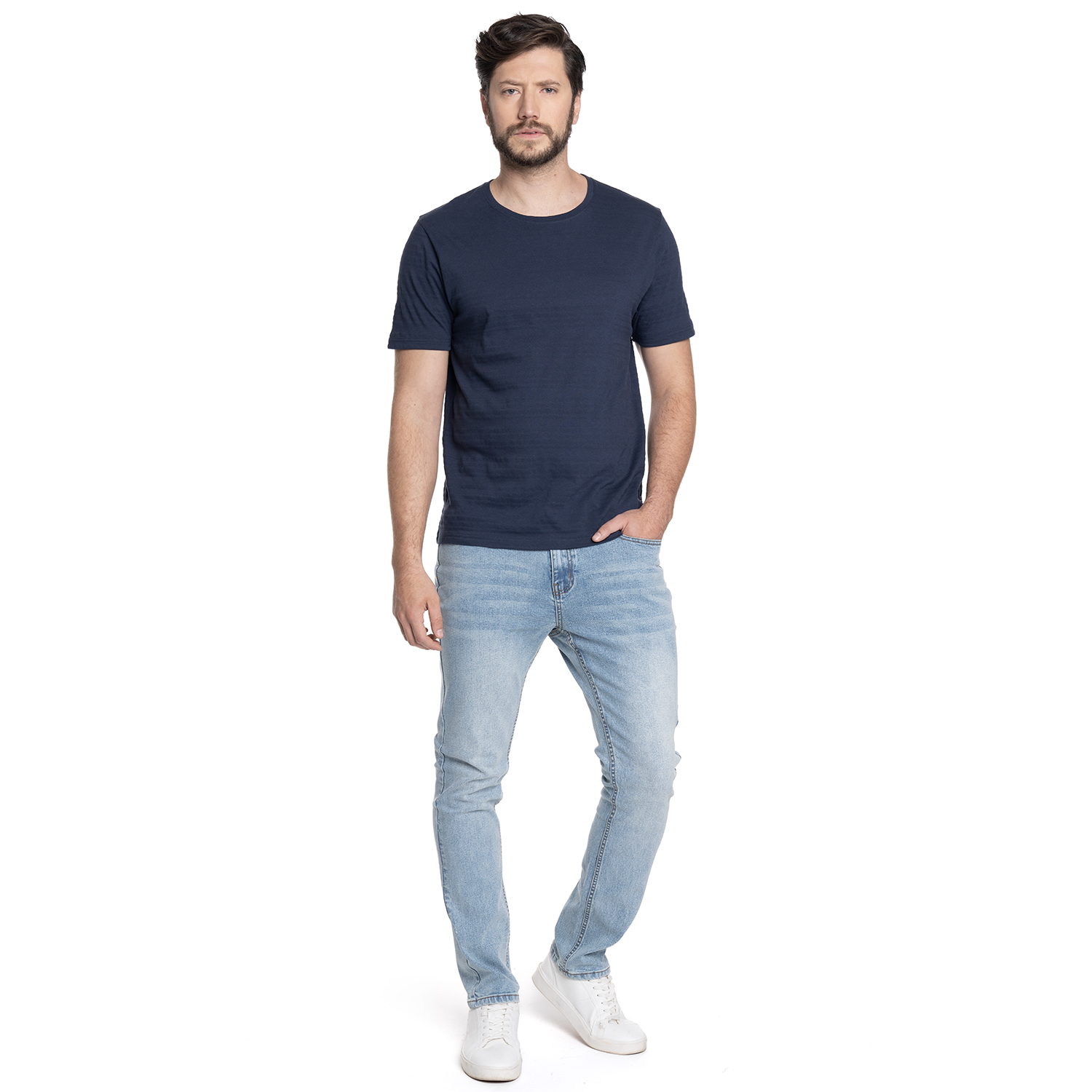 POLERA HOMBRE MANGA CORTA TEXTURADO LAREDO | AZUL MARINO - 4