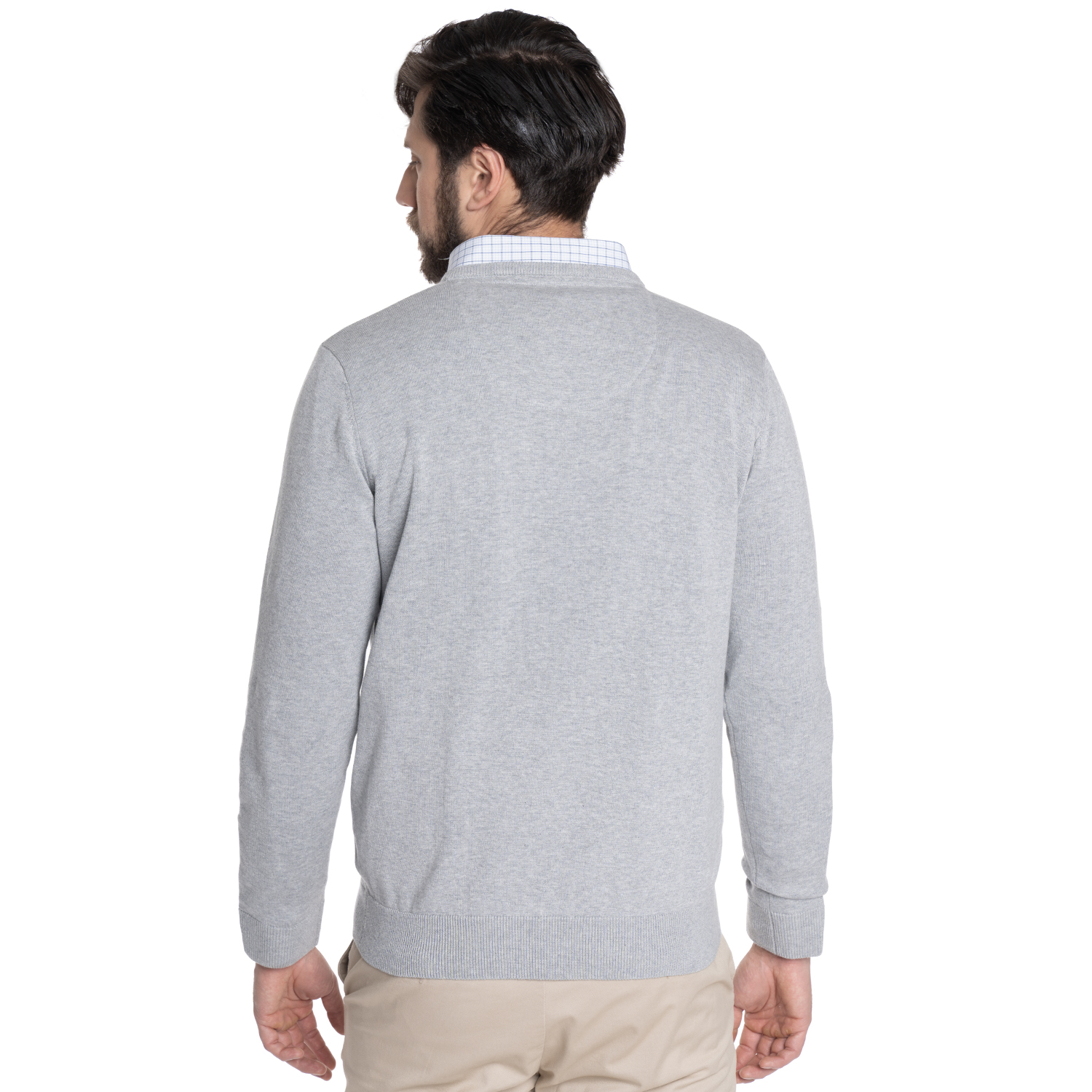 SWEATER HOMBRE CUELLO V VENECIA | GRIS MELANGE - 2
