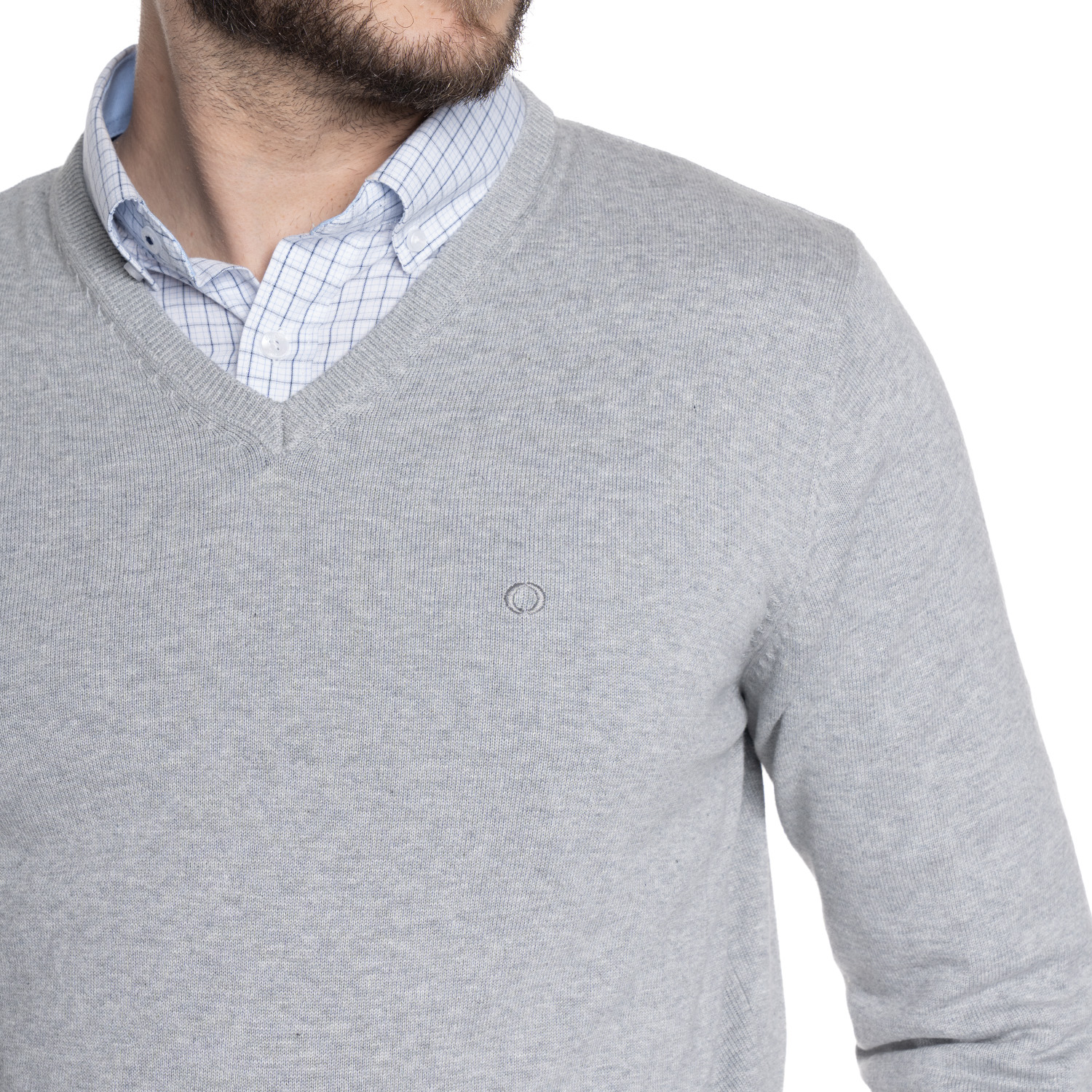 SWEATER HOMBRE CUELLO V VENECIA | GRIS MELANGE - 3
