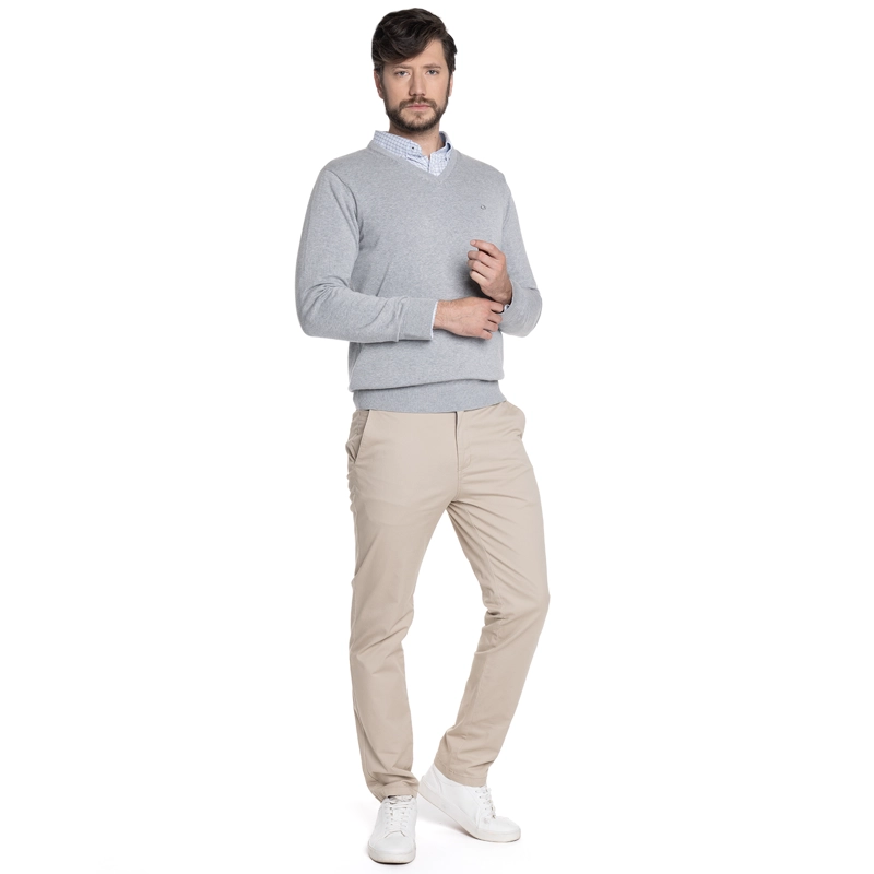 SWEATER HOMBRE CUELLO V VENECIA | GRIS MELANGE - 4